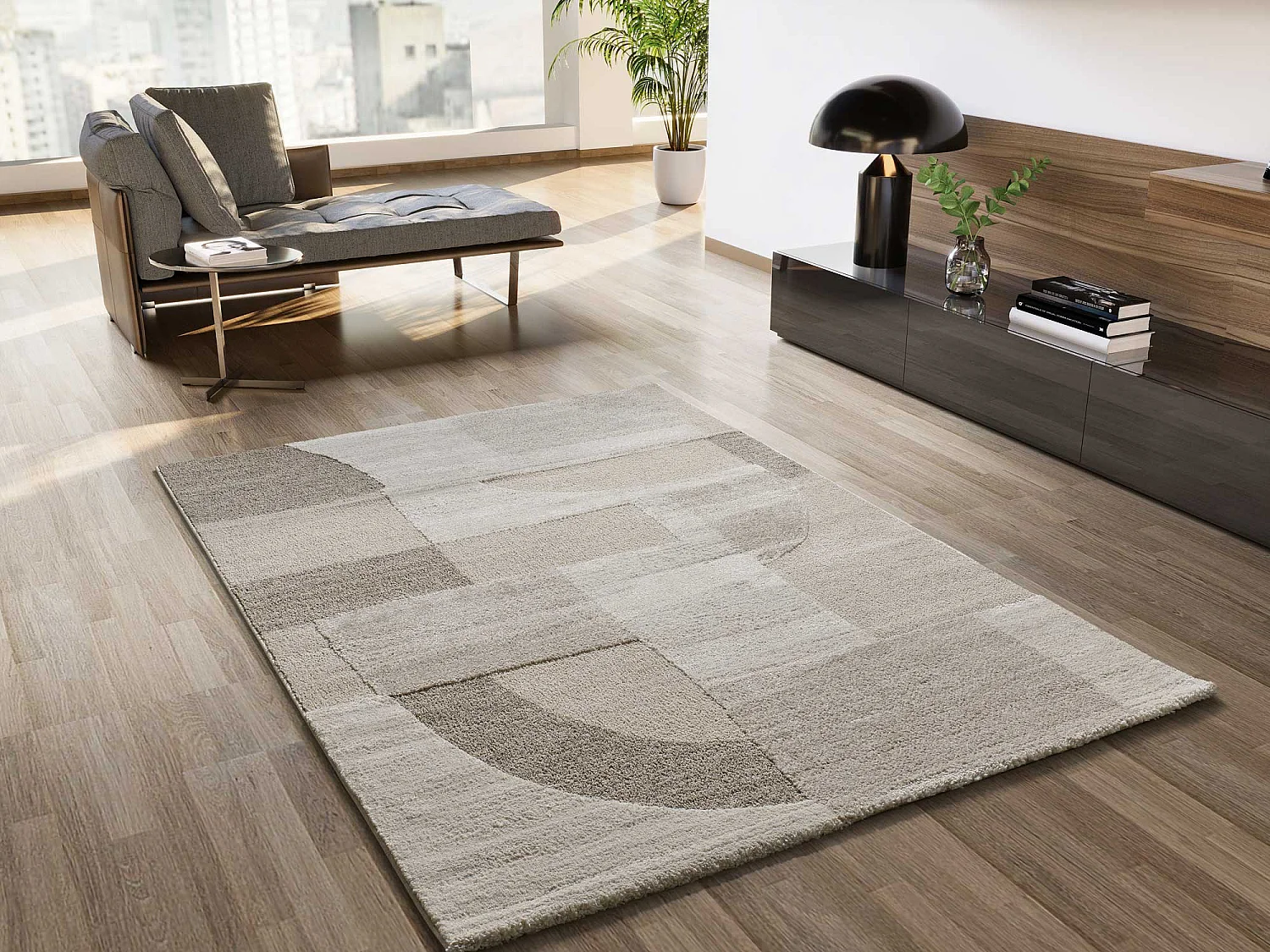 Tappeto interno - geometrico in rilievo - crema - 120 x 170 cm - VERONA