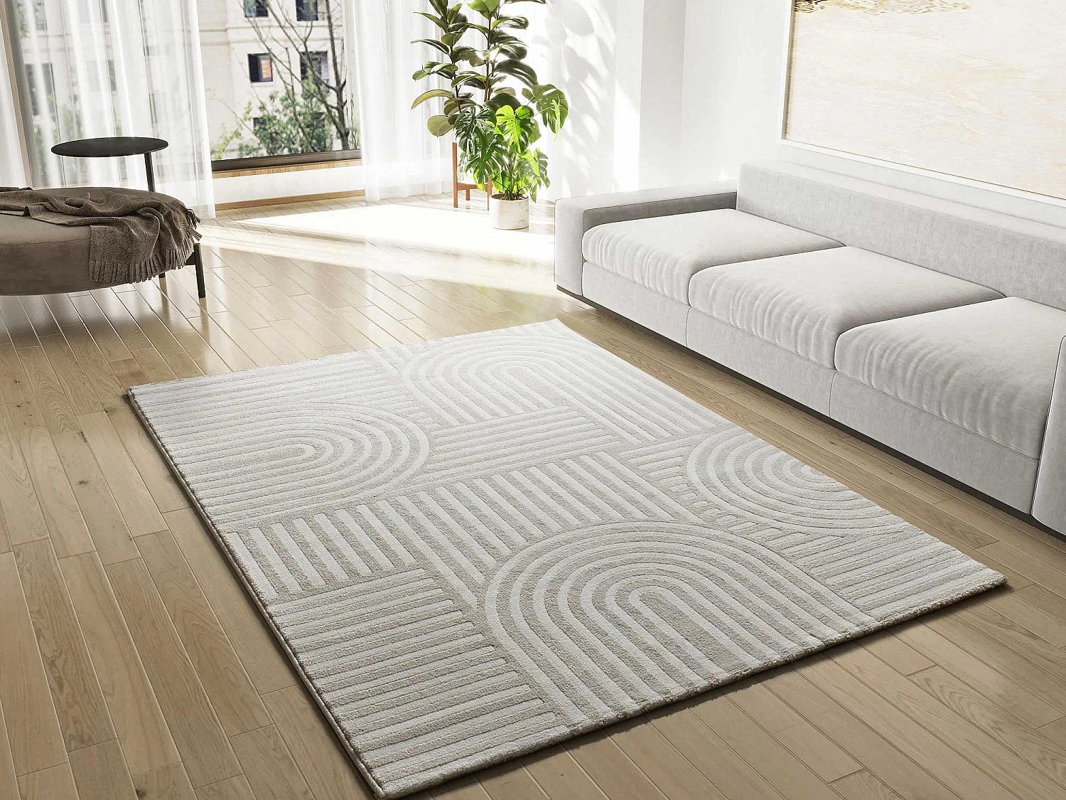 Tapis intérieur - scandinave - blanc - 80 x 150 cm - ZEN