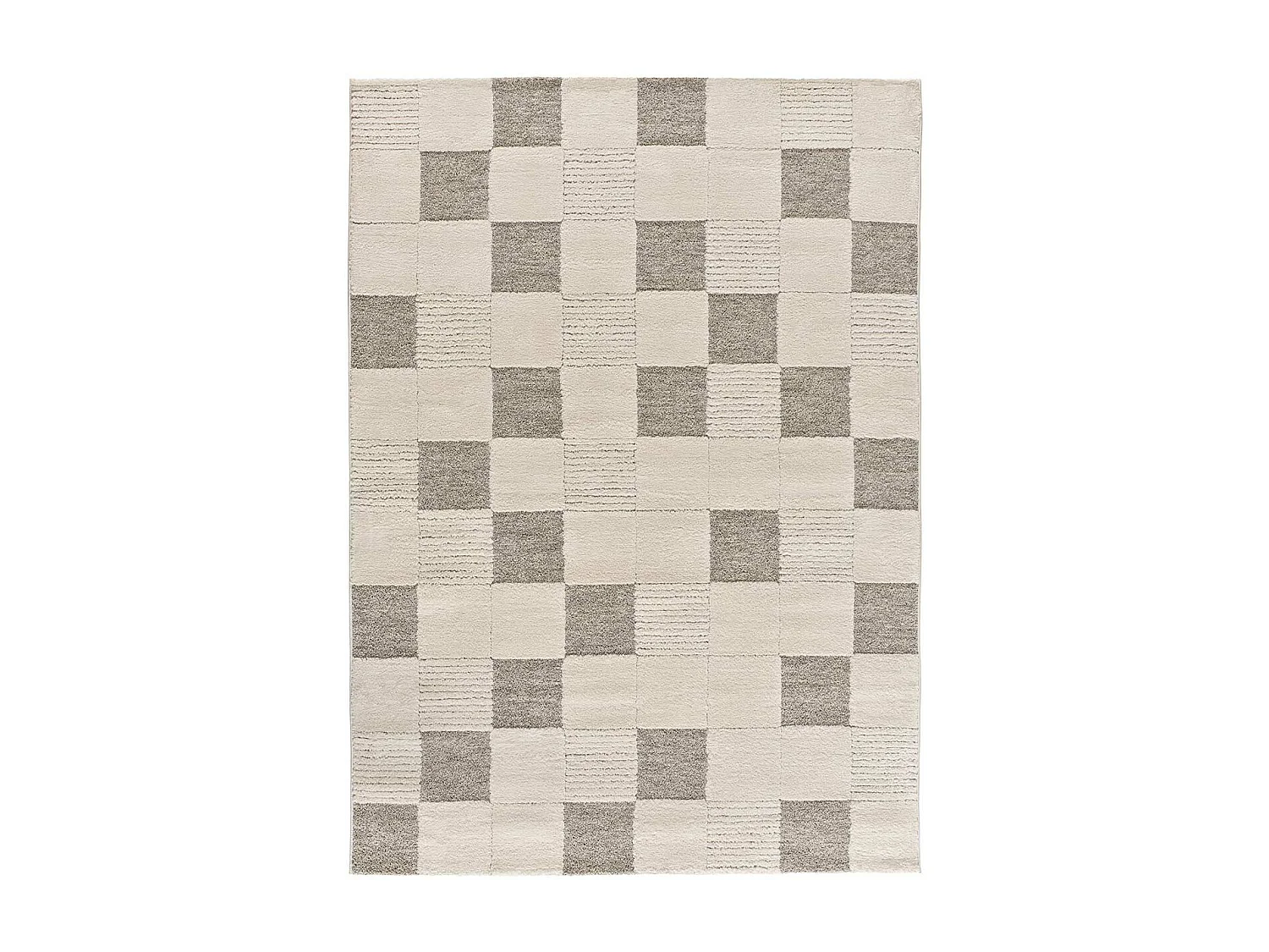 Alfombra interior  - geométrico con relieve - crema - 120 x 170 cm - VERONA