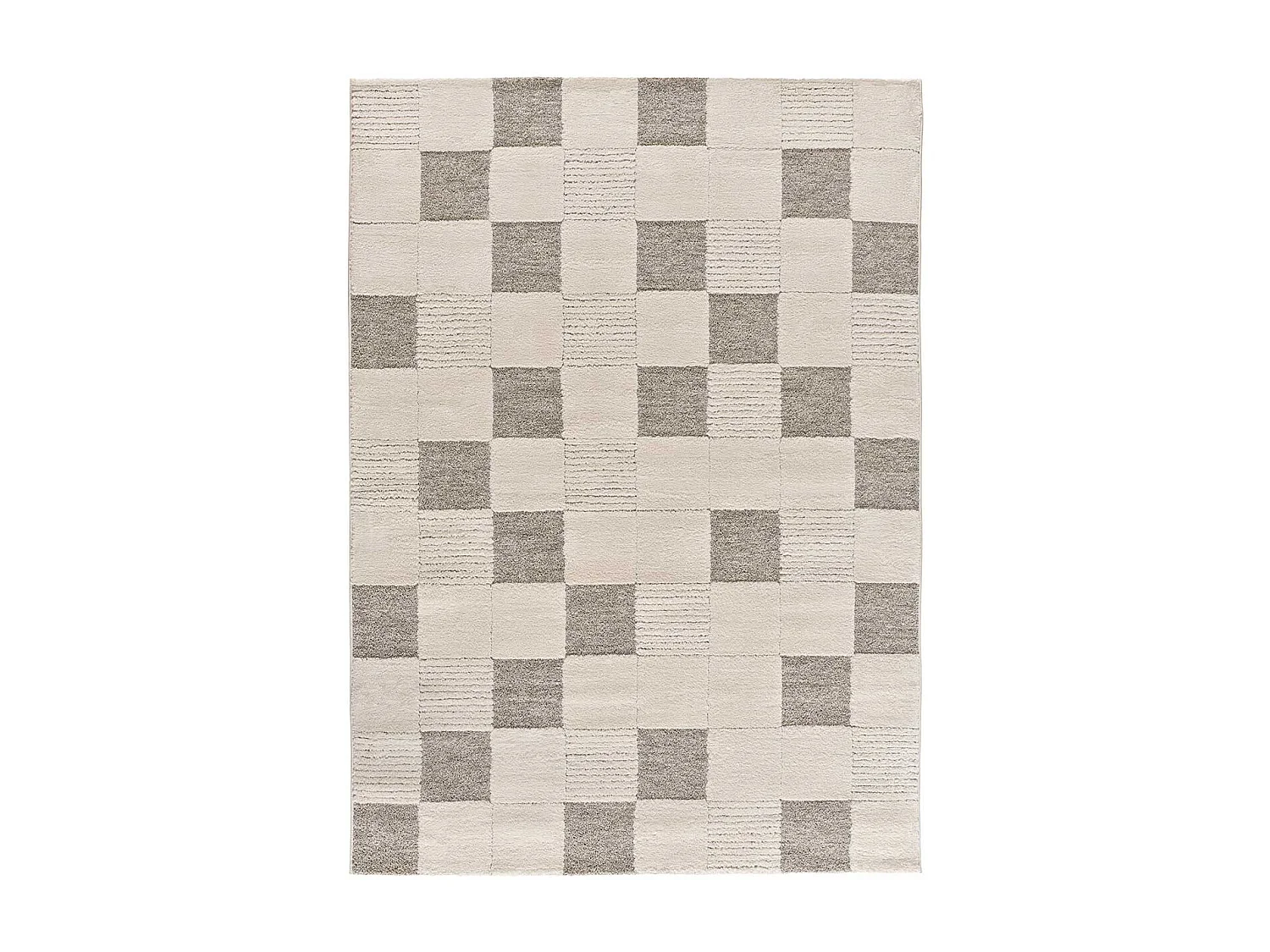 Kurzflorteppiche - geometrisch mit relief - creme - 120x170 cm - VERONA