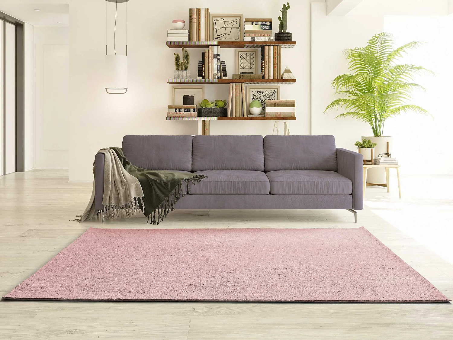 Kurzflorteppiche - Einfarbiger - rosa - 60x100 cm - CORALINE