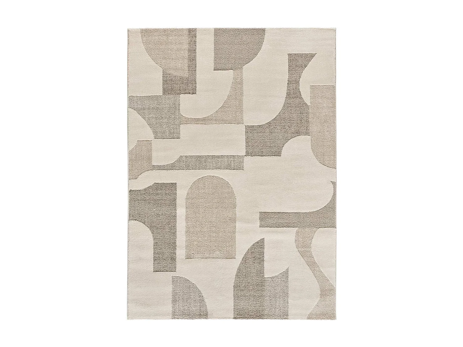 Kurzflorteppiche - geometrisch mit relief - creme - 120x170 cm - VERONA