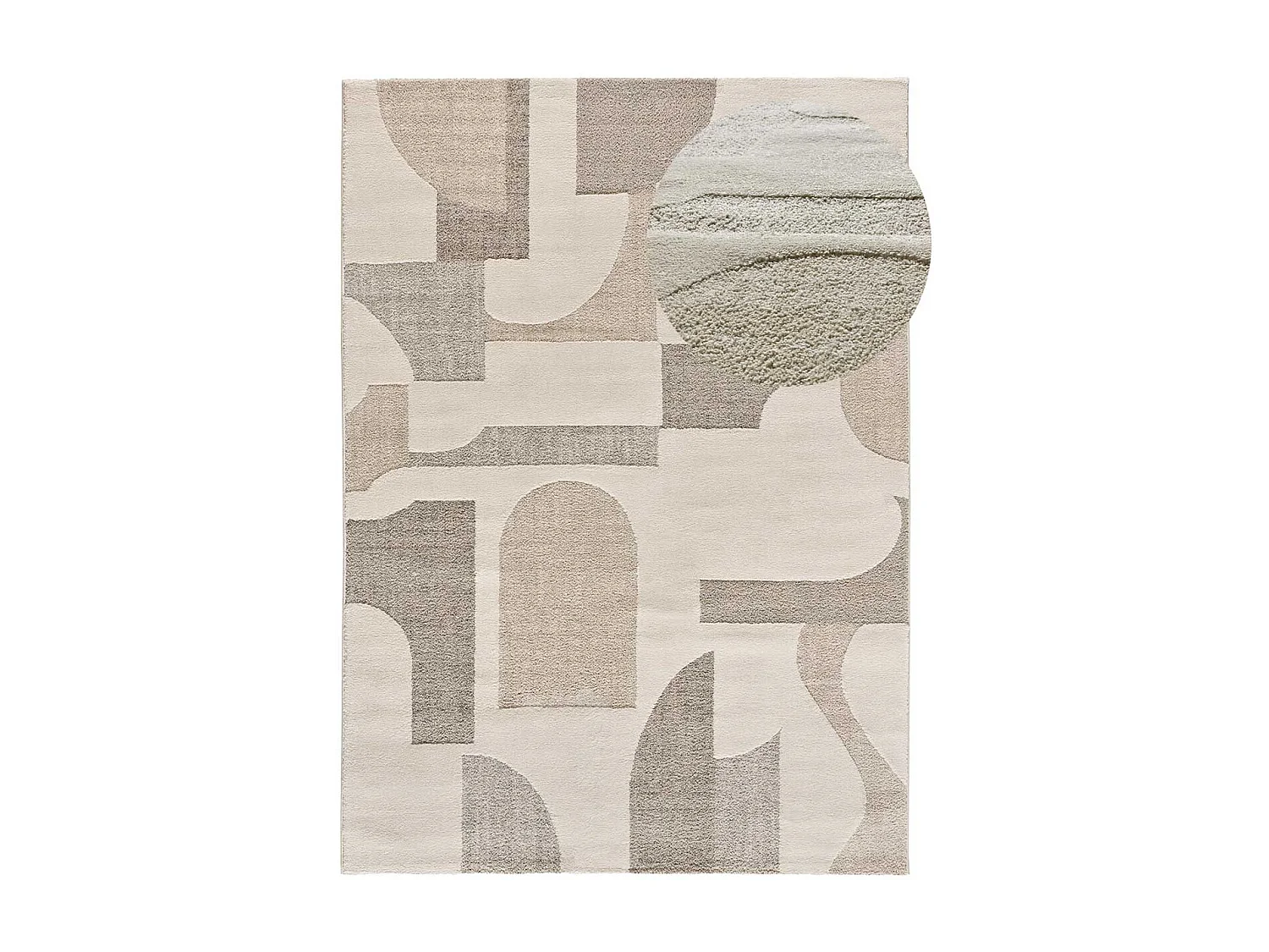 Tapete interior - geométrico em relevo - creme - 80 x 150 cm - VERONA
