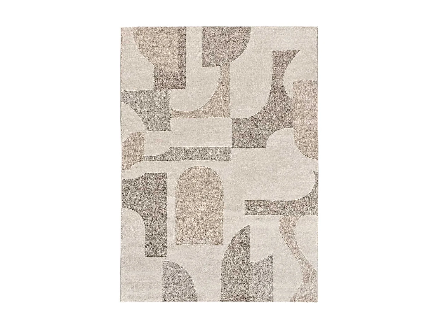 Tapete interior - geométrico em relevo - creme - 80 x 150 cm - VERONA