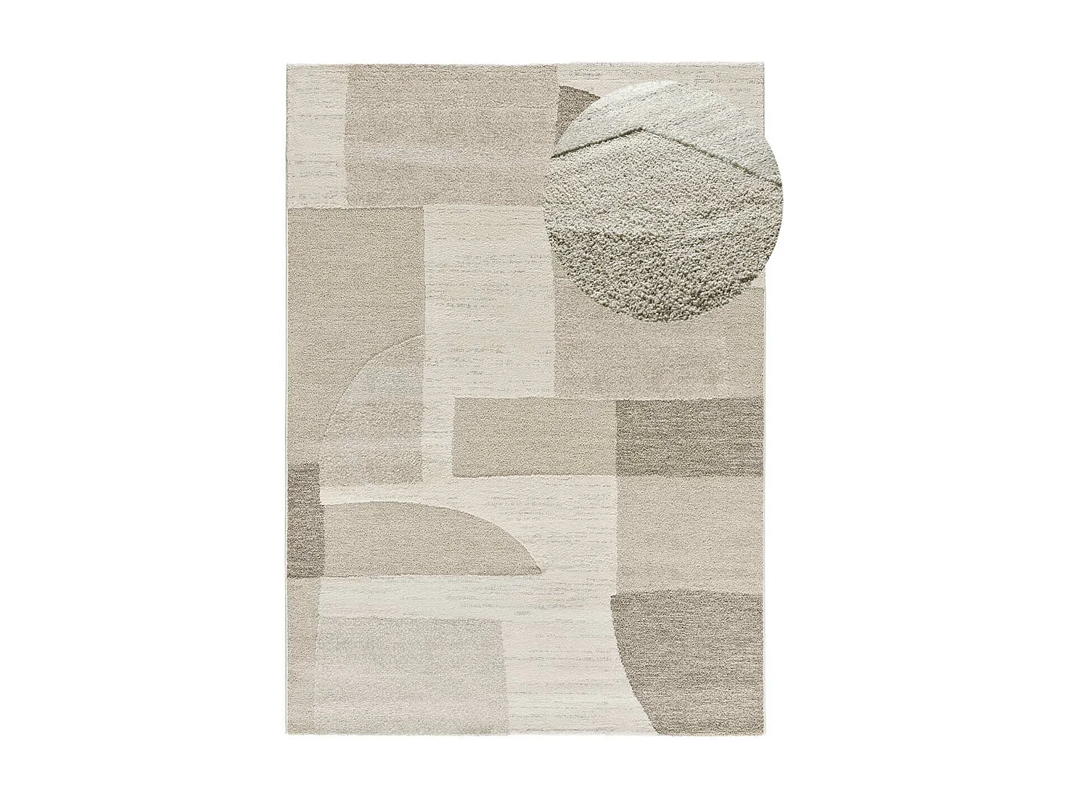 Alfombra interior  - geométrico con relieve - crema - 80 x 150 cm - VERONA