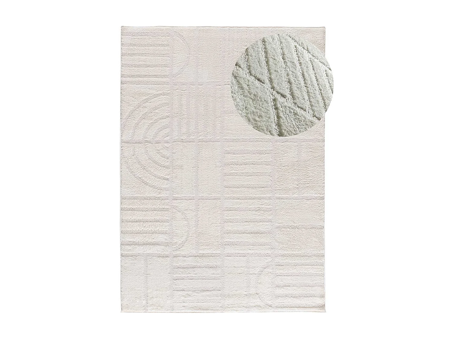 Alfombra interior  - geométrico - blanco - 160 x 230 cm - BLANCHE