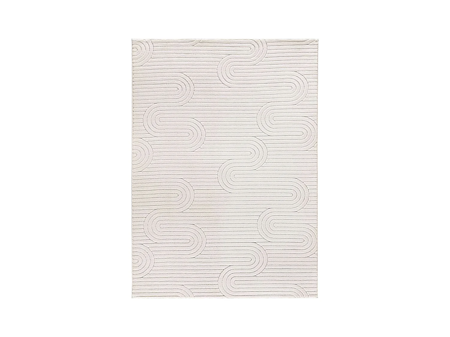 Laagpolig tapijt - geometrisch met reliëf - crème - 160x230 cm - ESTILO