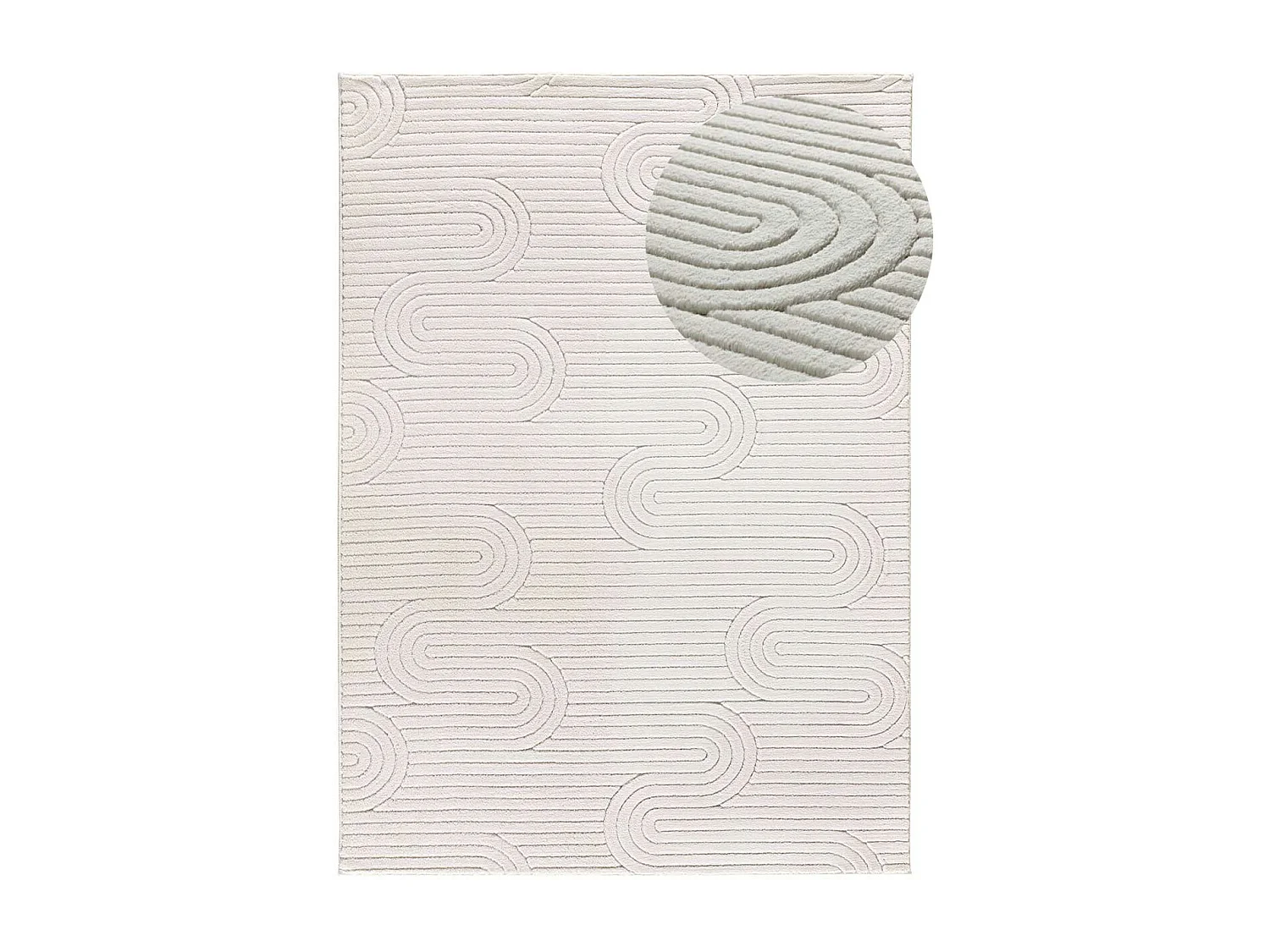 Laagpolig tapijt - geometrisch met reliëf - crème - 160x230 cm - ESTILO