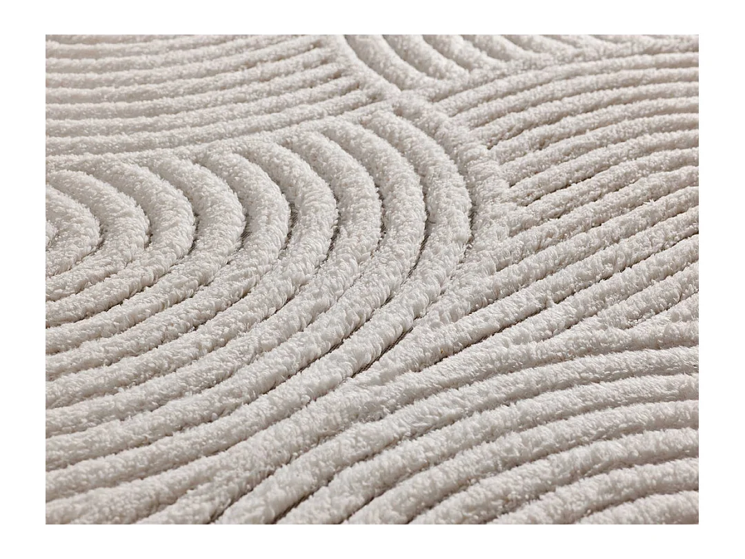 Alfombra interior  - geométrico con relieve - crema - 80 x 150 cm - ESTILO