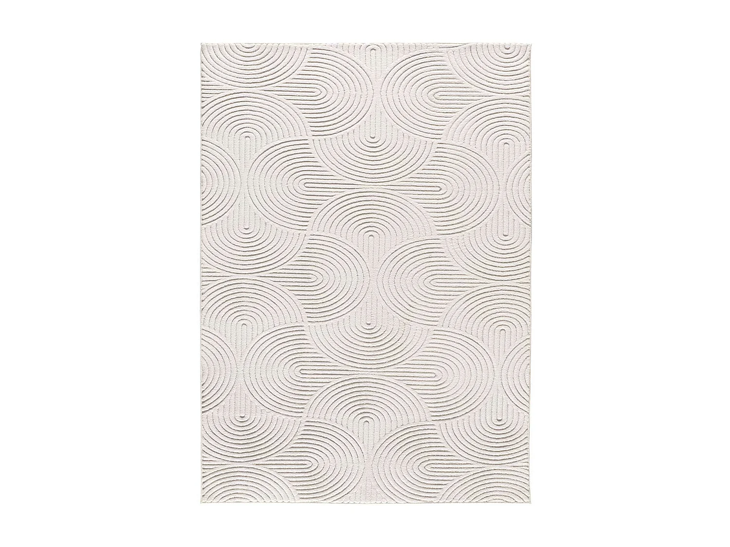 Alfombra interior  - geométrico con relieve - crema - 80 x 150 cm - ESTILO