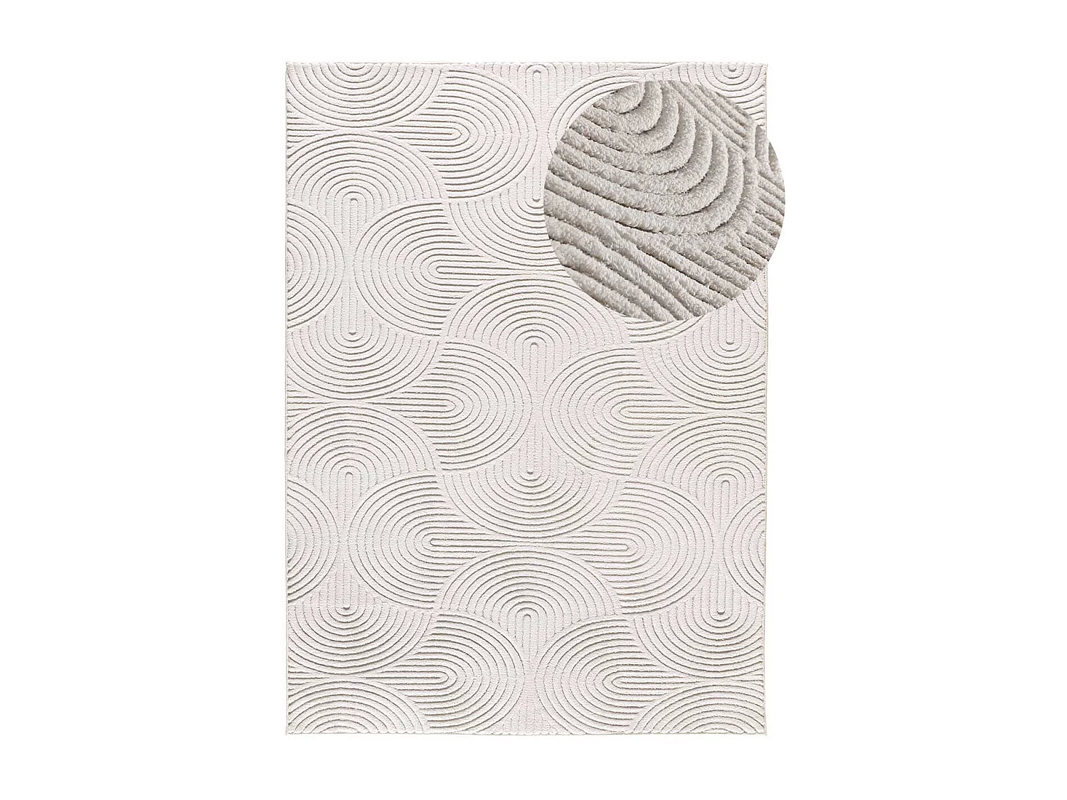 Alfombra interior  - geométrico con relieve - crema - 80 x 150 cm - ESTILO