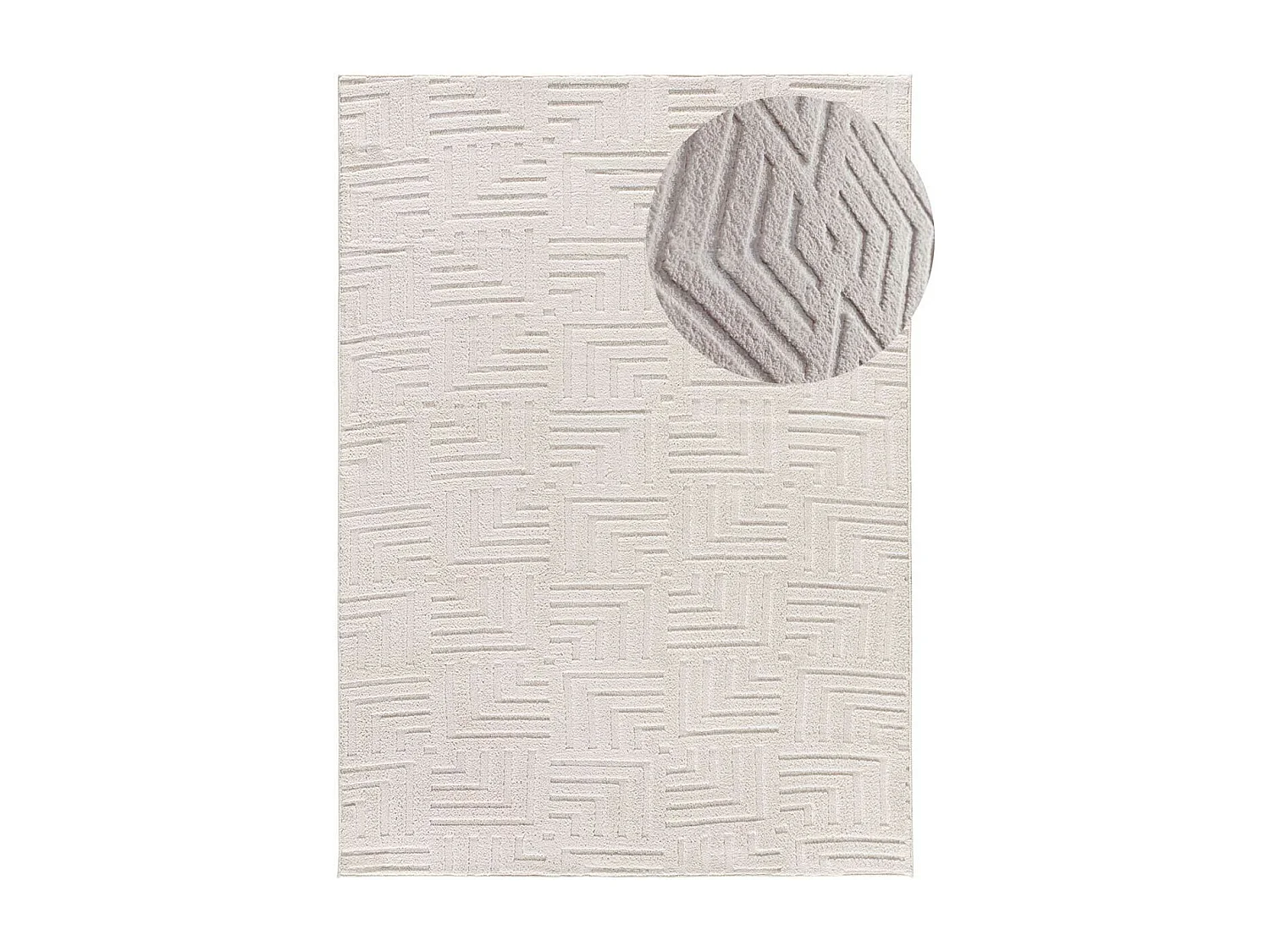 Alfombra interior  - geométrico con relieve - crema - 200 x 290 cm - ESTILO