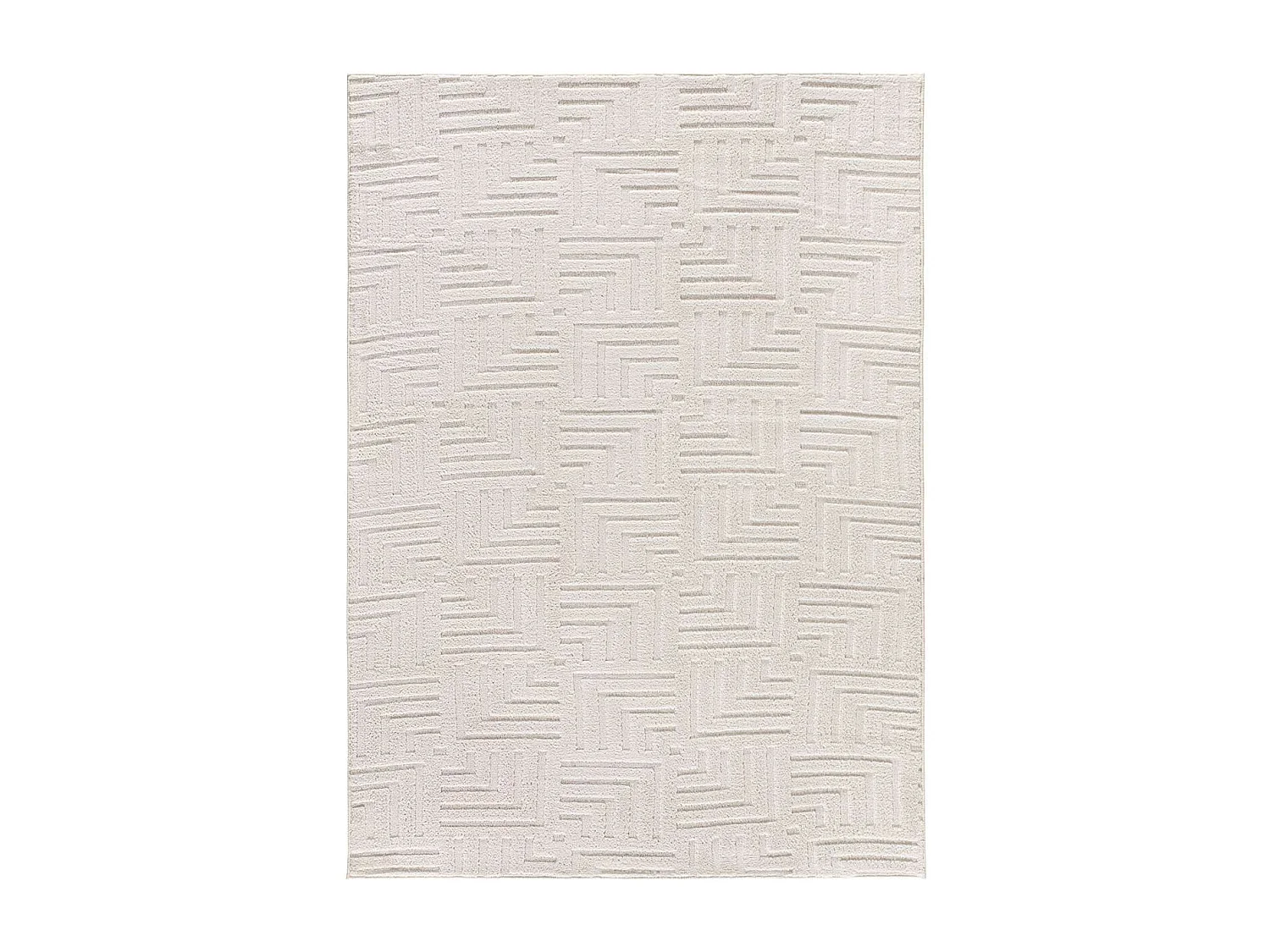 Tapis intérieur - géometrique avec relief - crème - 80 x 150 cm - ESTILO