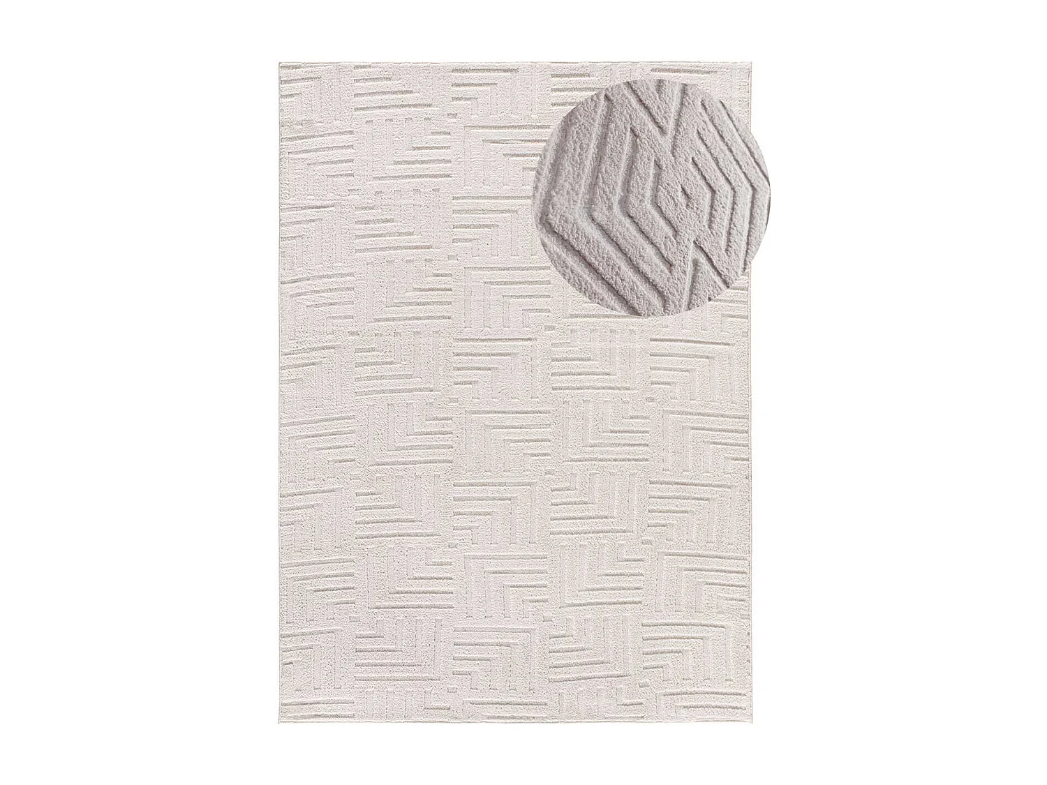 Tappeto interno - geometrico in rilievo - crema - 80 x 150 cm - ESTILO