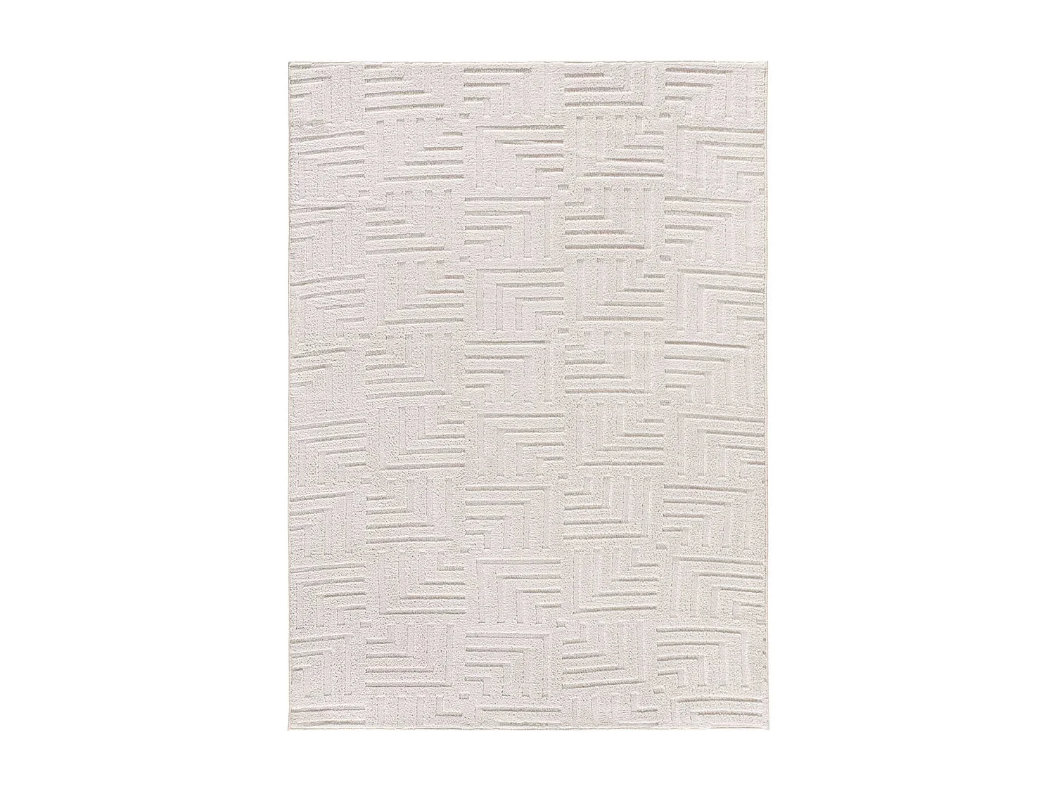 Tappeto interno - geometrico in rilievo - crema - 80 x 150 cm - ESTILO