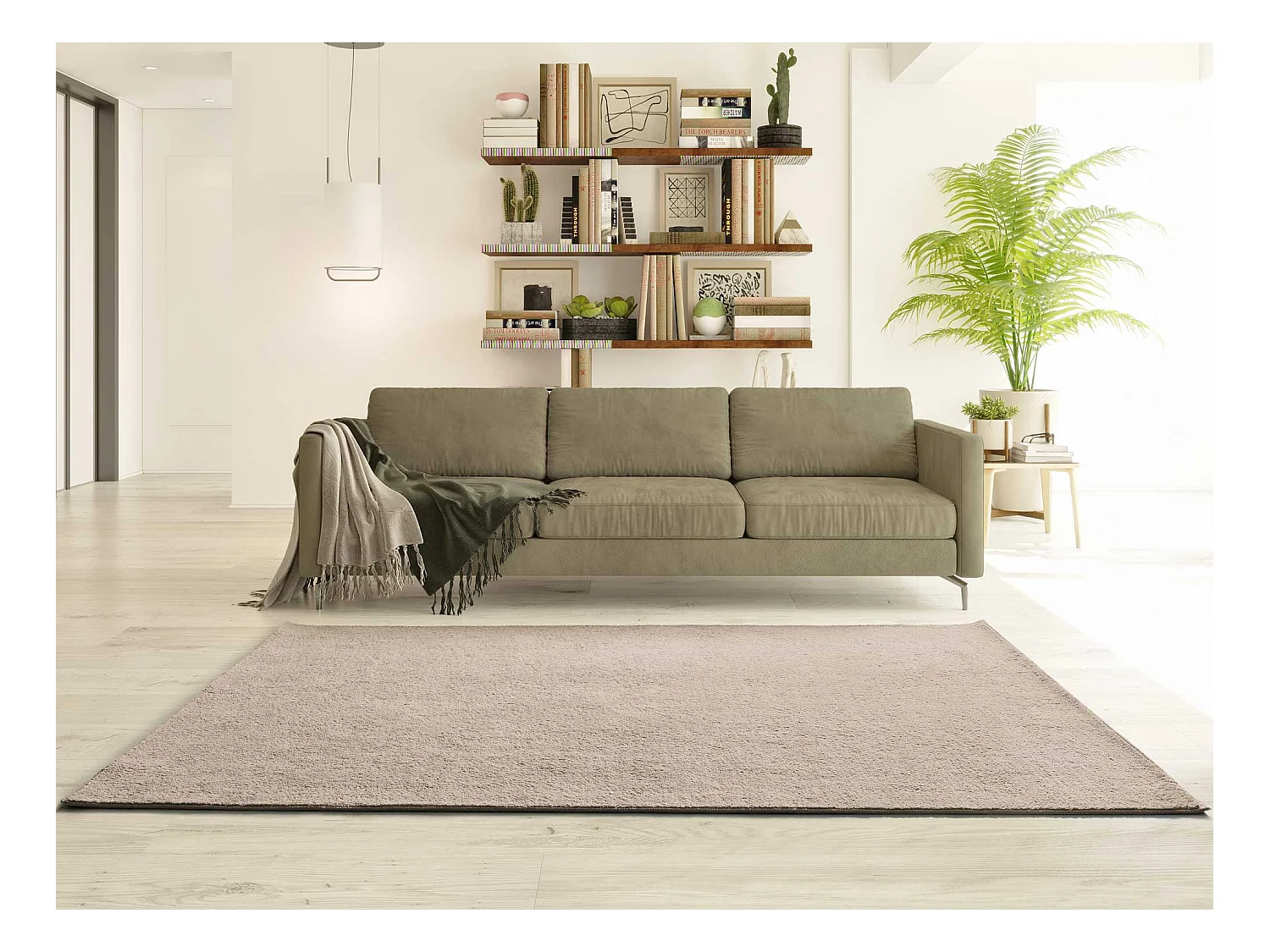 Kurzflorteppiche - Einfarbiger - beige - 80x150 cm - CORALINE