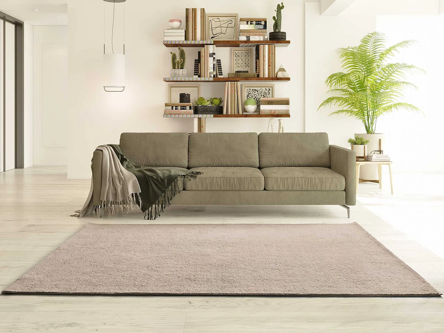 Tapis intérieur - uni - beige - 80 x 150 cm - CORALINE