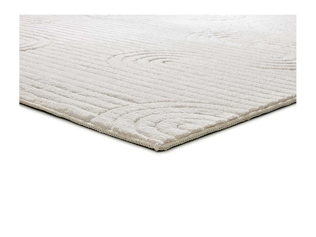 Tapete interior - geométrico em relevo - creme - 120 x 170 cm - ESTILO