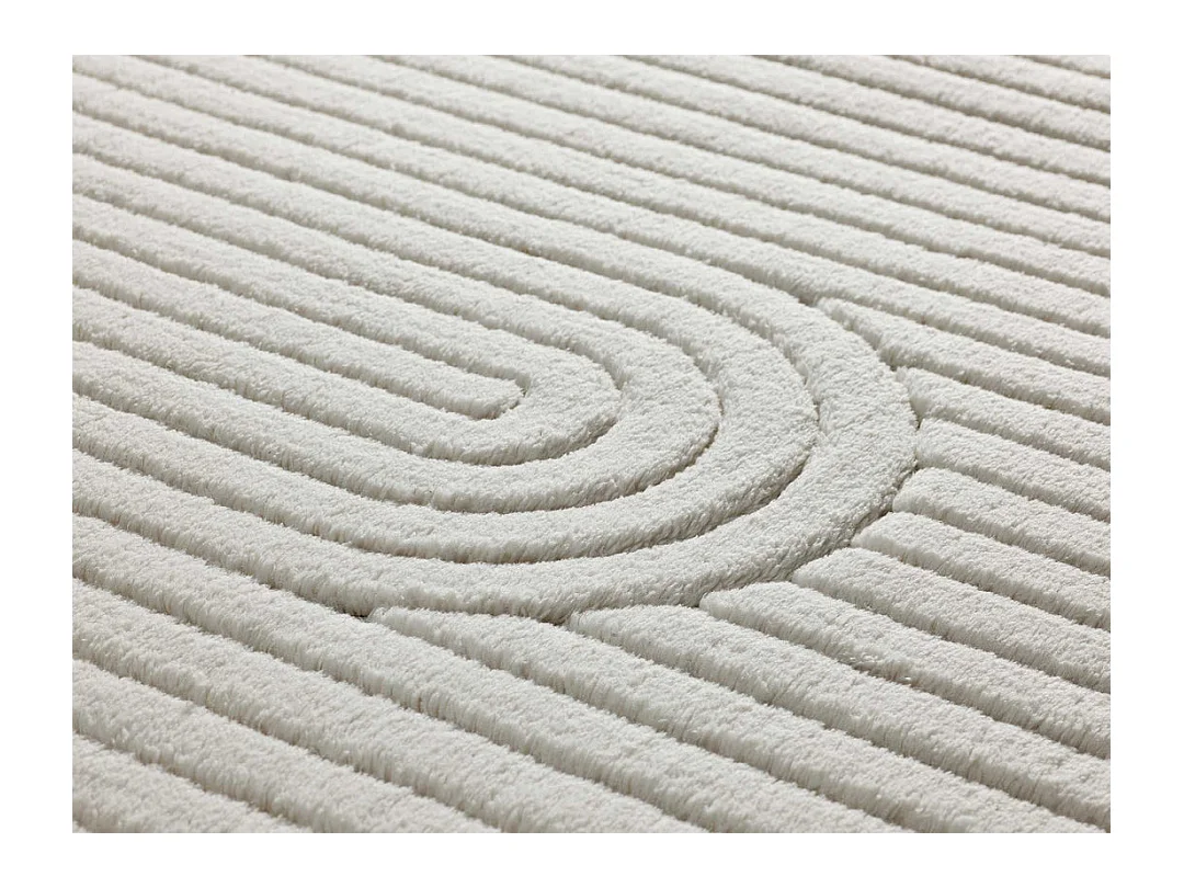 Kurzflorteppiche - geometrisch mit relief - creme - 120x170 cm - ESTILO