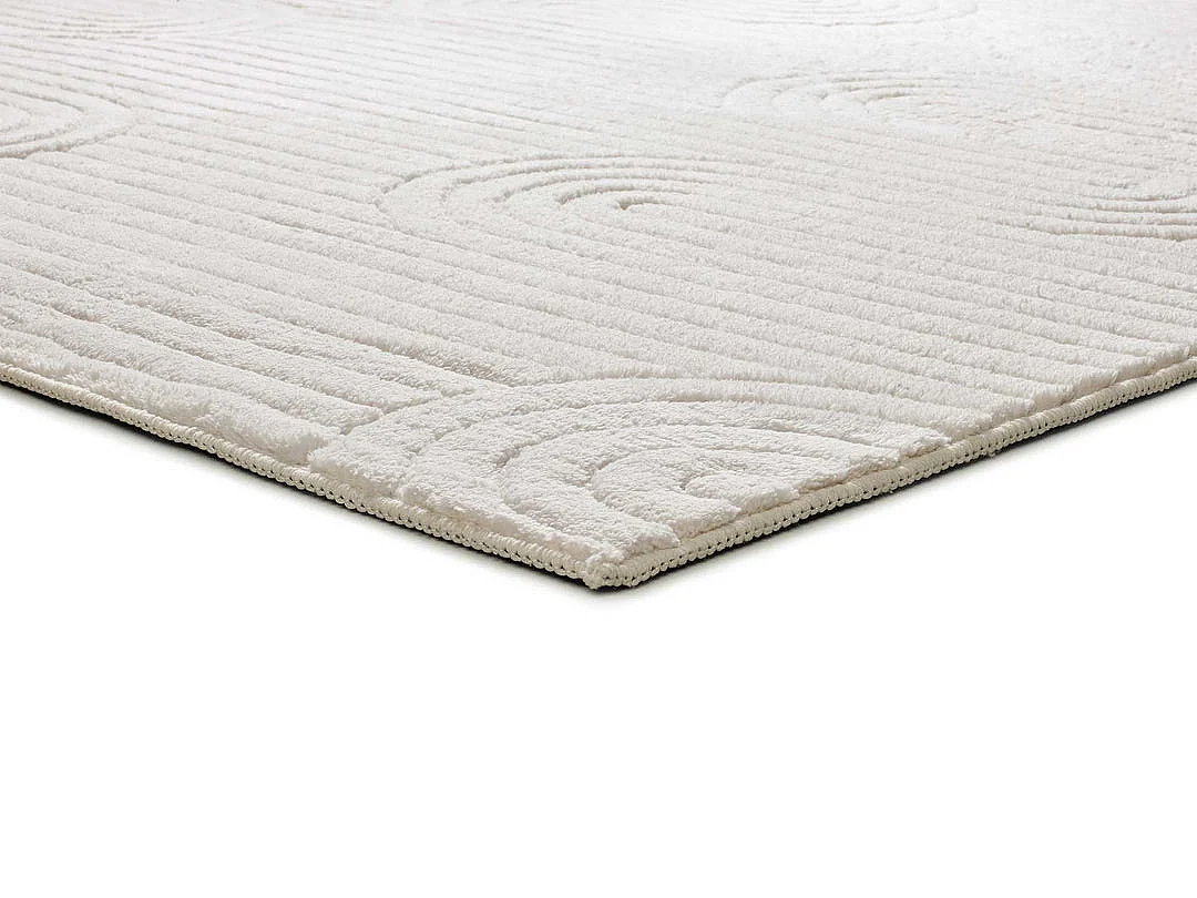 Tapete interior - geométrico em relevo - creme - 120 x 170 cm - ESTILO