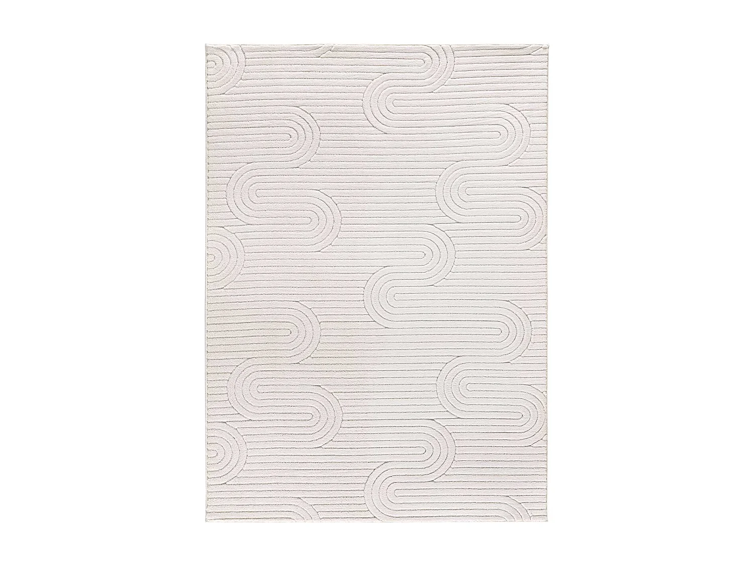 Tapete interior - geométrico em relevo - creme - 120 x 170 cm - ESTILO