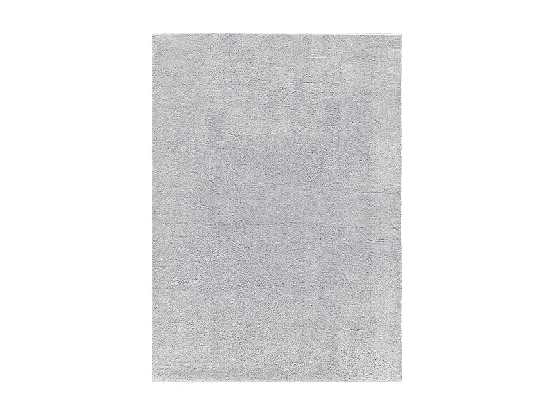 Kurzflorteppich - waschbar und rutschfeste - Einfarbiger - silber - 80x150 cm - LOFT