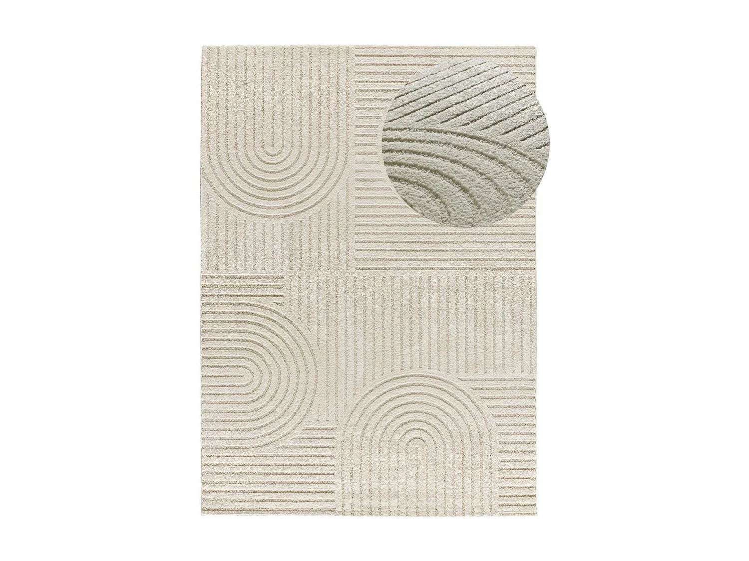 Kurzflorteppiche - geometrisch mit relief - creme - 80x150 cm - VERONA