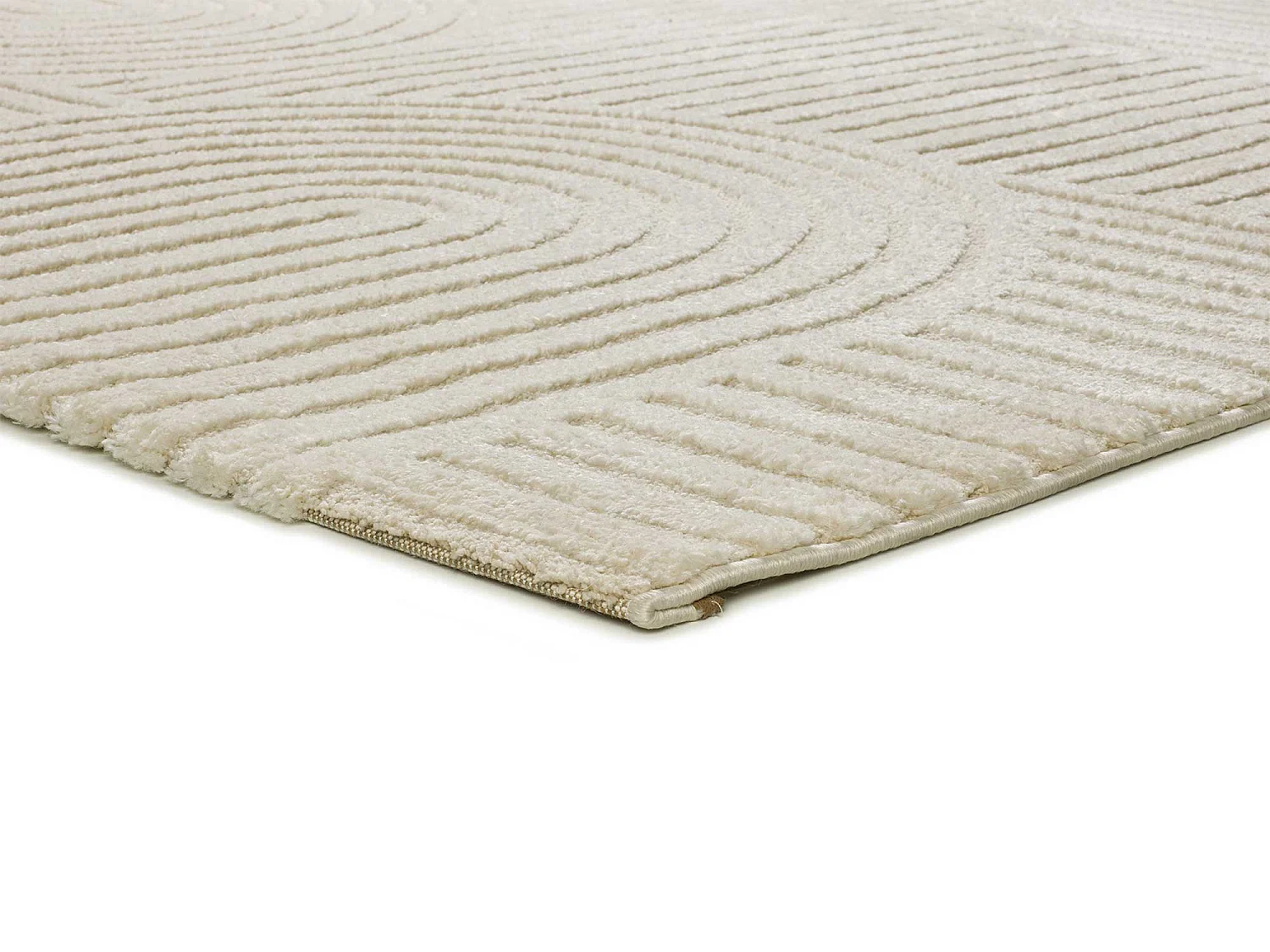 Kurzflorteppiche - geometrisch mit relief - creme - 80x150 cm - VERONA