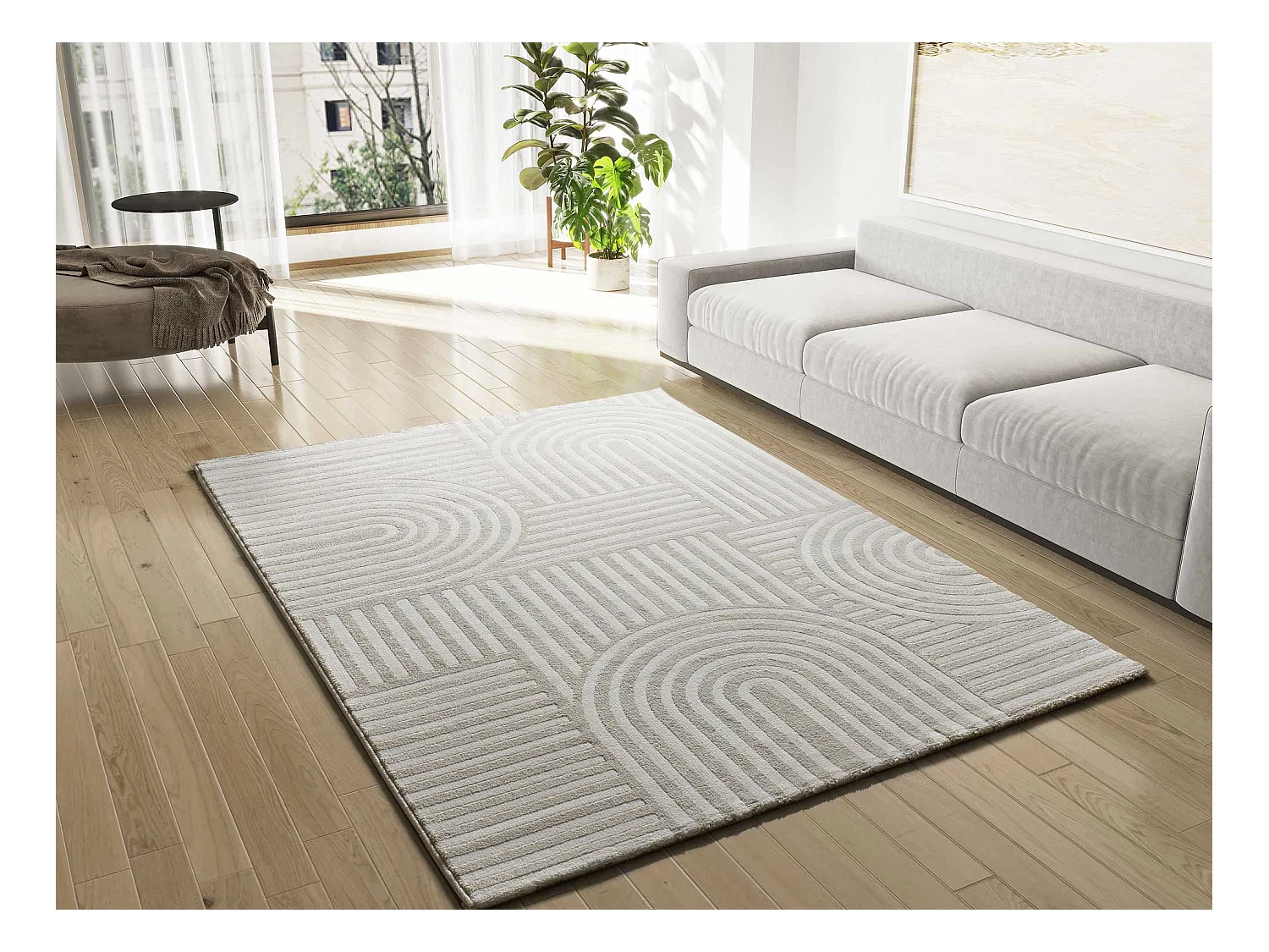 Kurzflorteppich - skandinavisch - weiß - 160x230 cm - ZEN