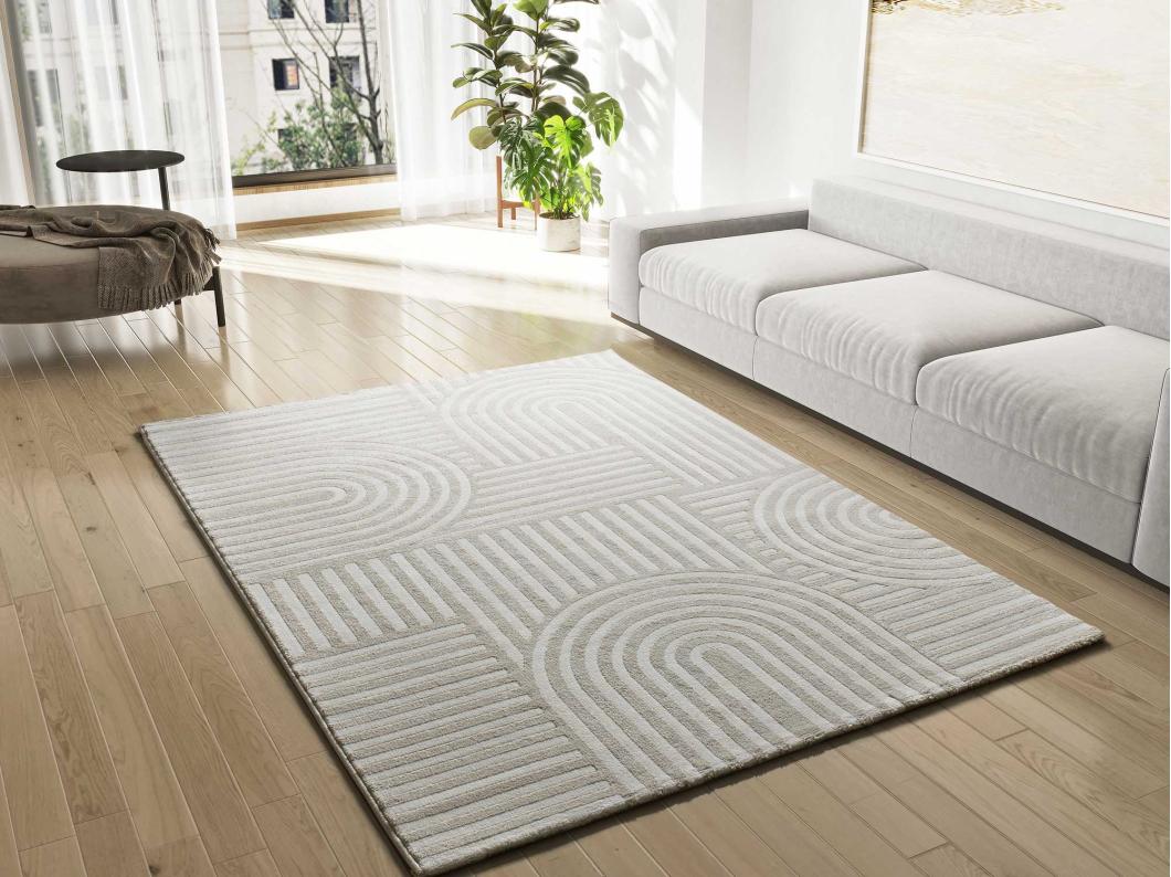 Tapis intérieur - scandinave - blanc - 160 x 230 cm - ZEN