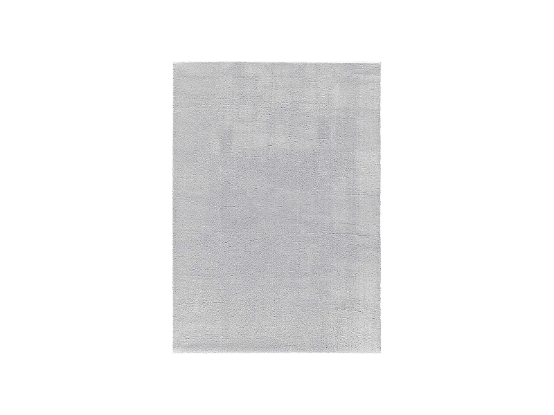 Kurzflorteppich - waschbar und rutschfeste - Einfarbiger - silber - 140x200 cm - LOFT