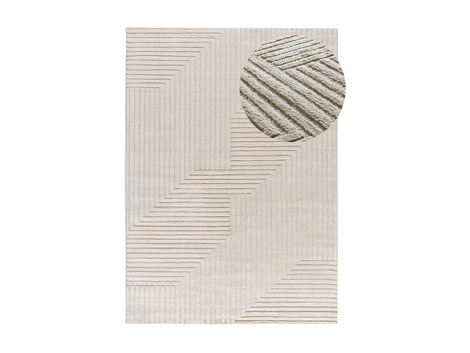 Tappeto interno - geometrico in rilievo - crema - 120 x 170 cm - VERONA