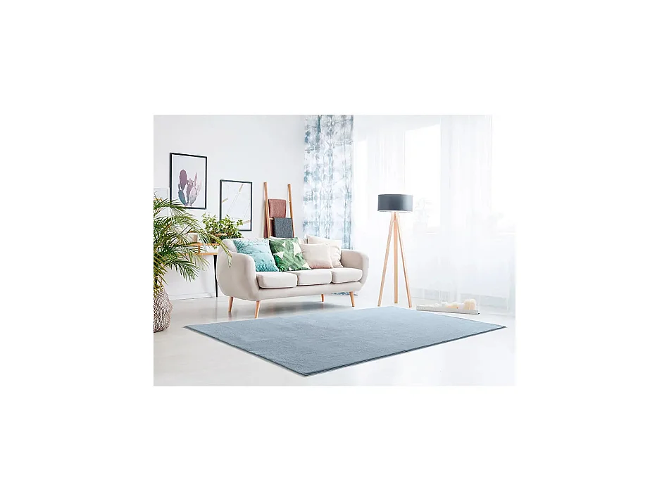 Alfombra lavable antideslizante  - liso - azul - 120 x 170 cm - LOFT