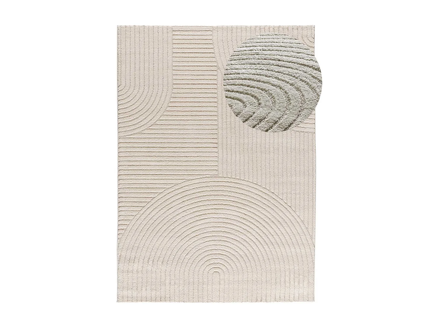 Tapis intérieur - géometrique avec relief - crème - 120 x 170 cm - VERONA