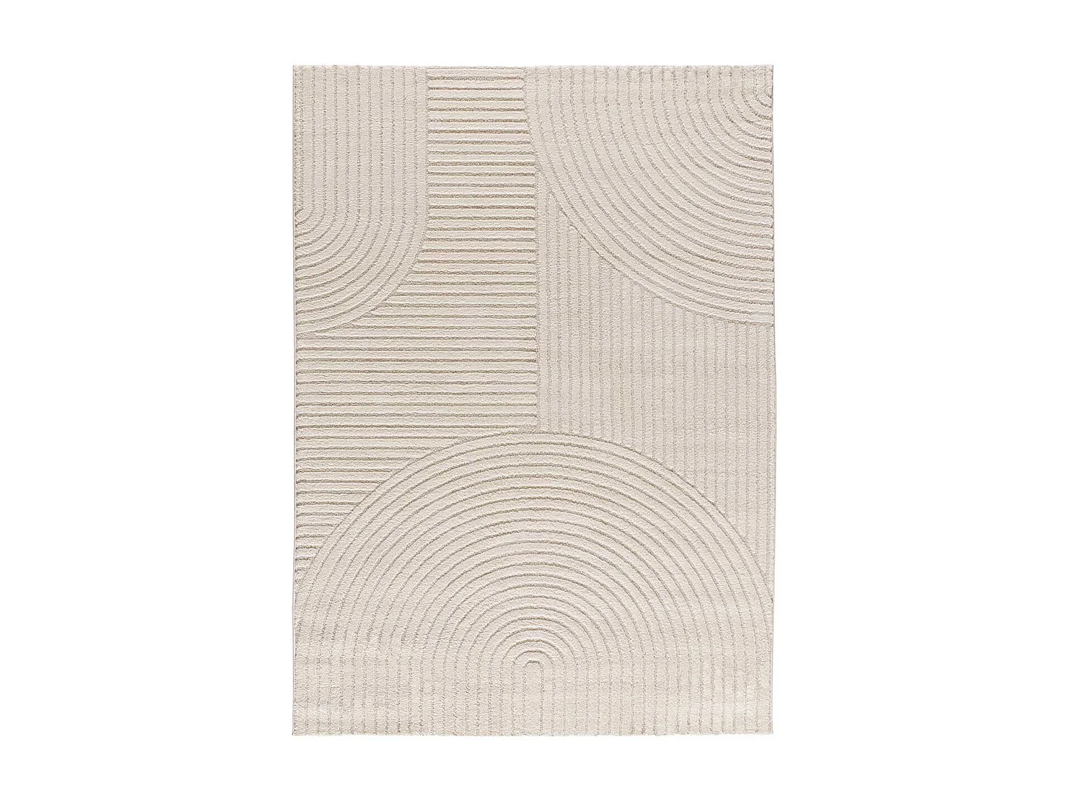 Tapis intérieur - géometrique avec relief - crème - 120 x 170 cm - VERONA