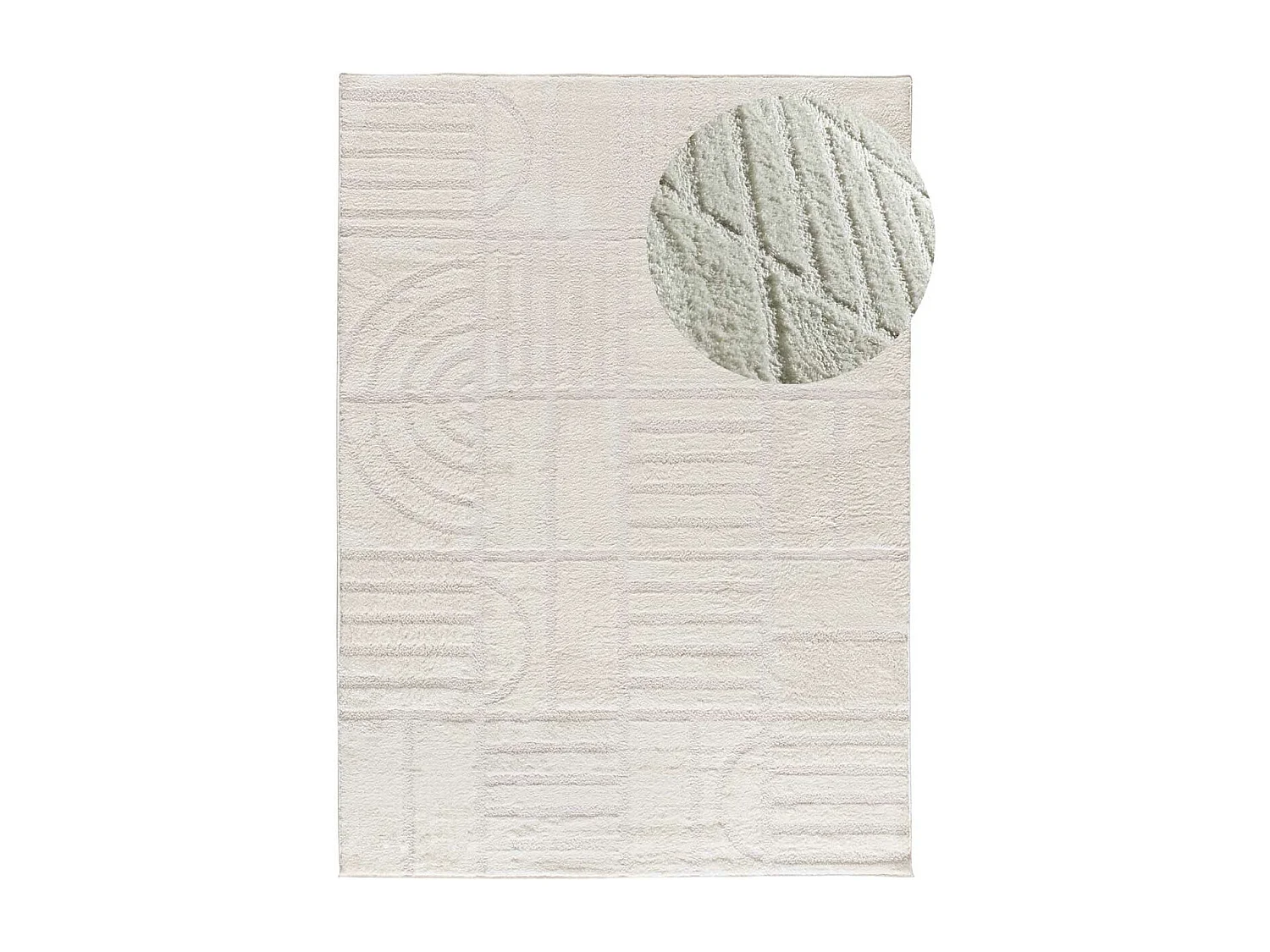 Alfombra interior  - geométrico - blanco - 120 x 170 cm - BLANCHE