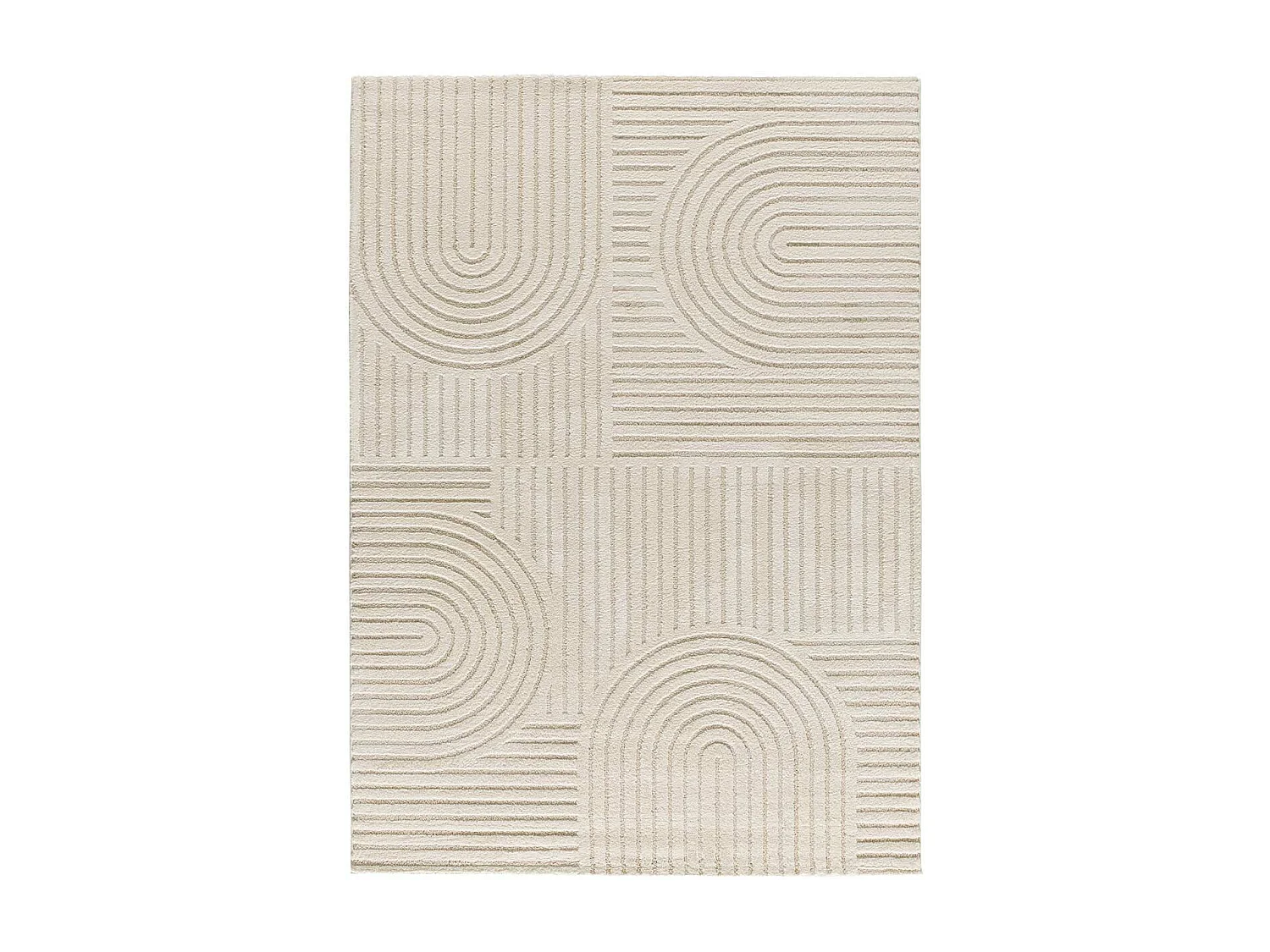 Kurzflorteppiche - geometrisch mit relief - creme - 120x170 cm - VERONA