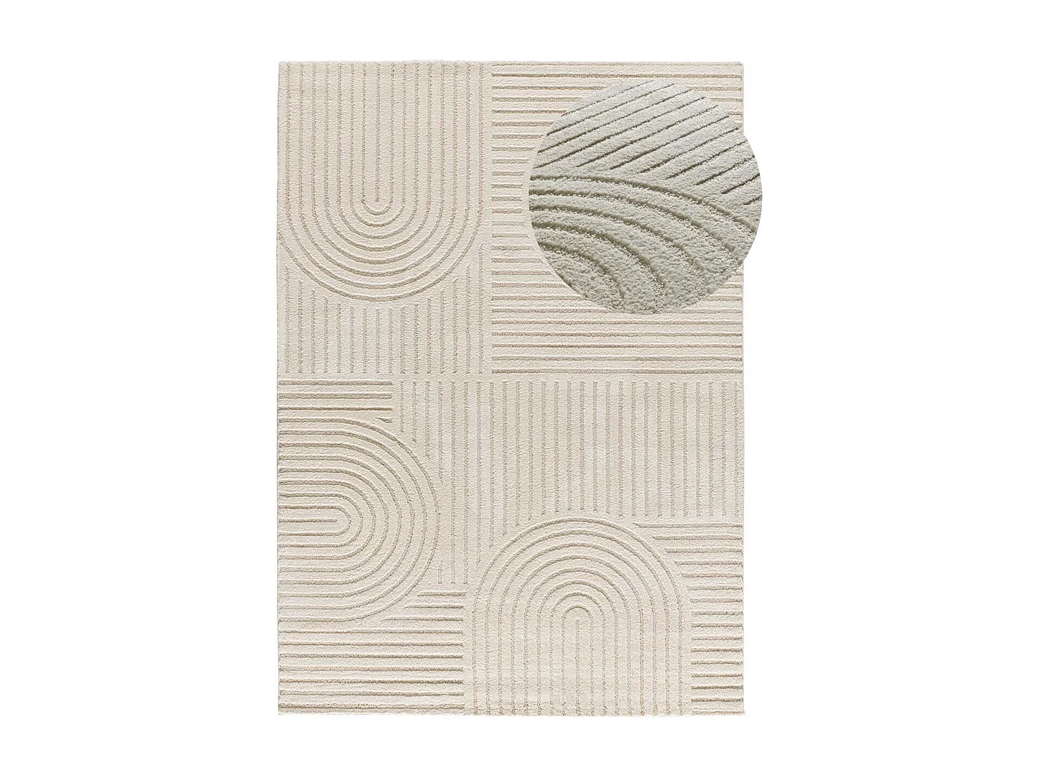 Tapis intérieur - géometrique avec relief - crème - 120 x 170 cm - VERONA