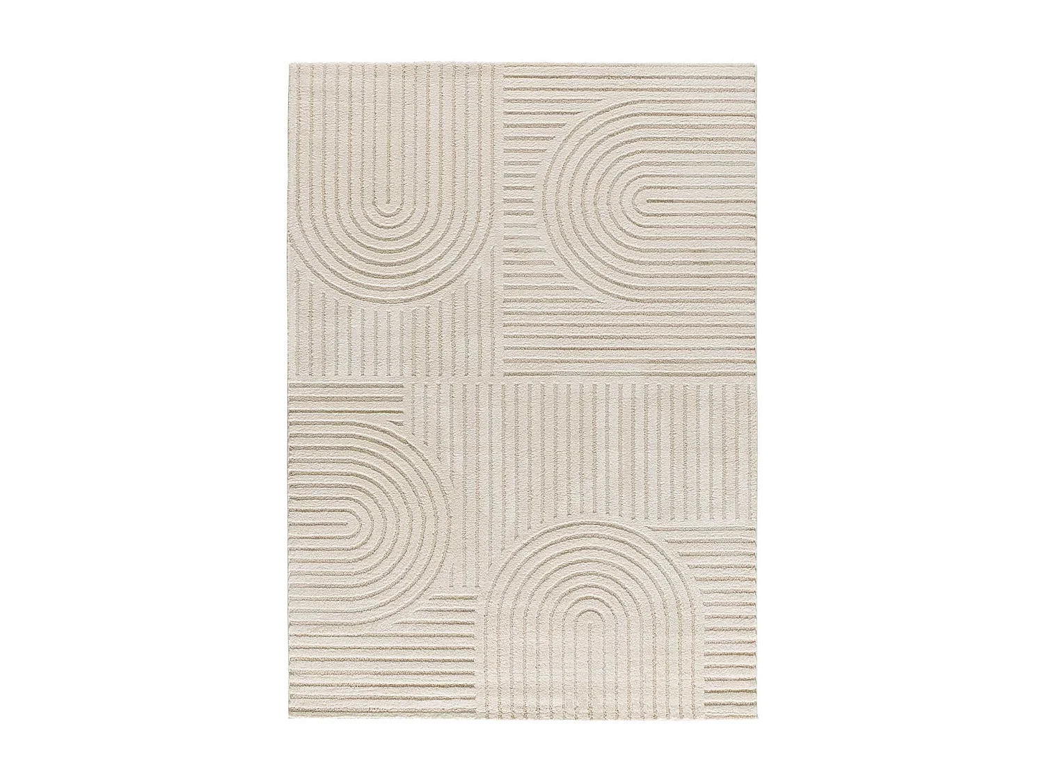 Tapis intérieur - géometrique avec relief - crème - 120 x 170 cm - VERONA