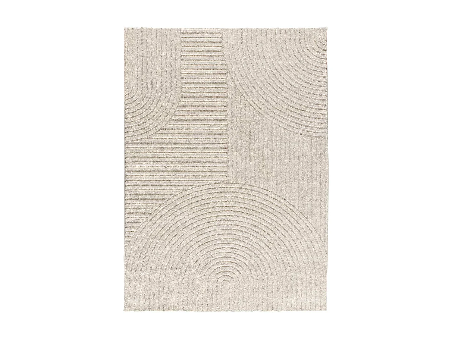 Kurzflorteppiche - geometrisch mit relief - creme - 160x230 cm - VERONA