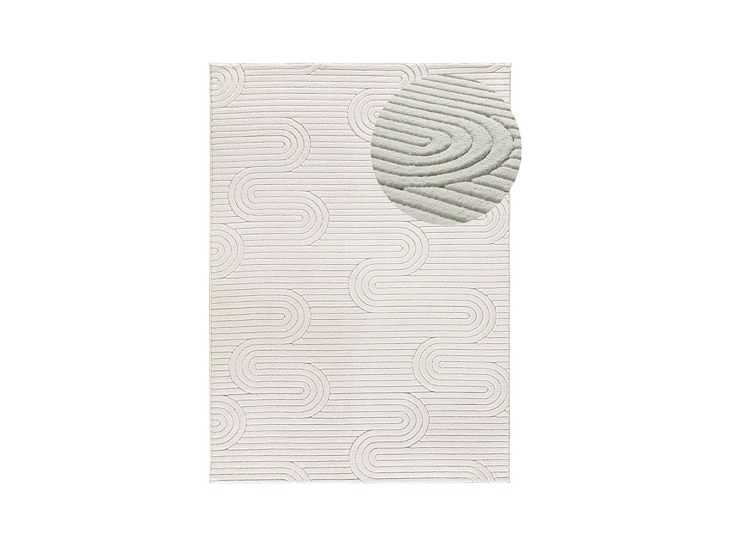 Alfombra interior  - geométrico con relieve - crema - 60 x 110 cm - ESTILO