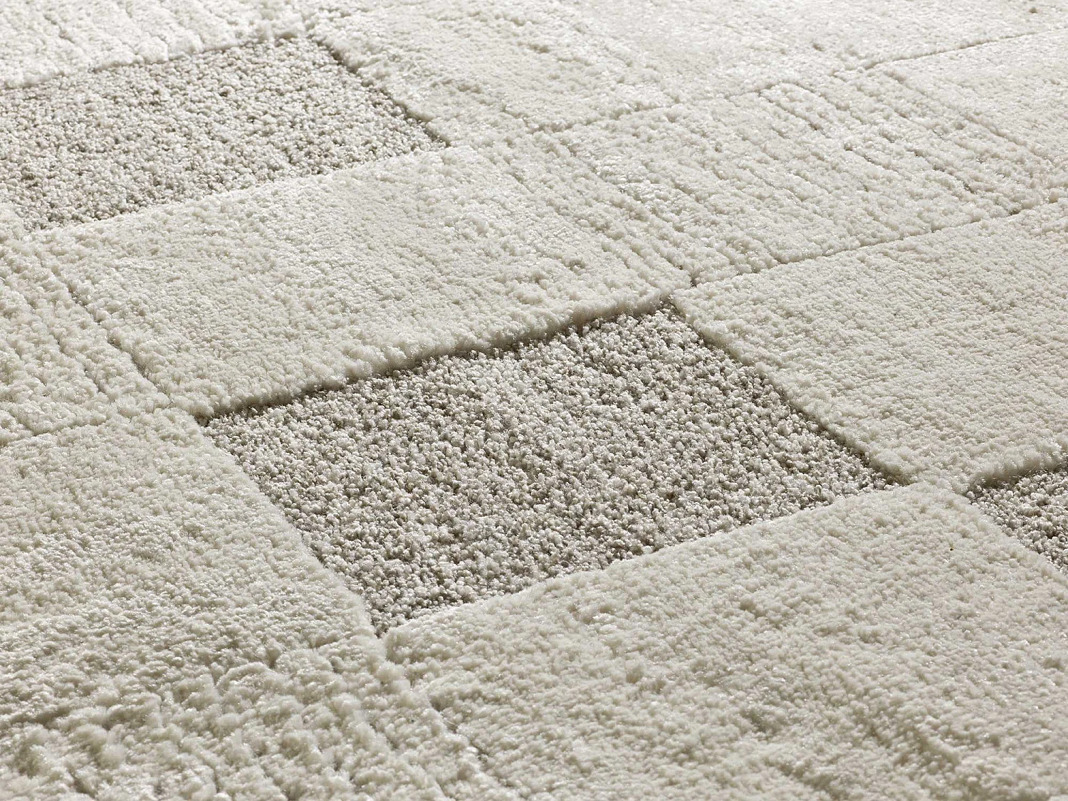 Alfombra interior  - geométrico con relieve - crema - 80 x 150 cm - VERONA