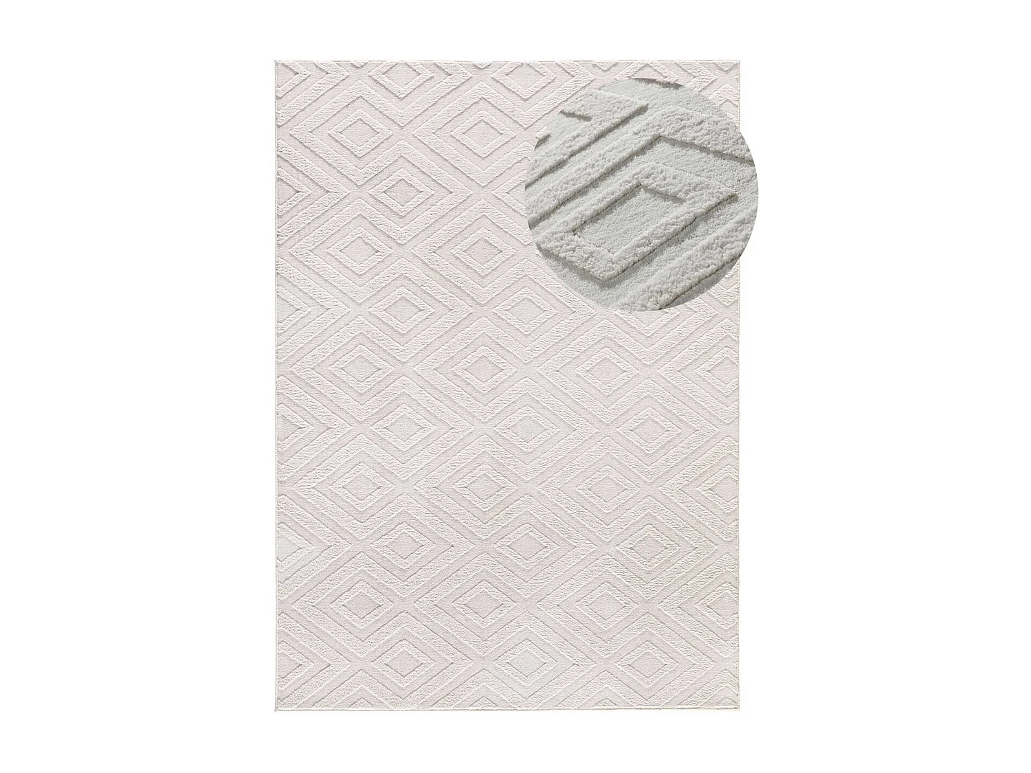Tapis intérieur - géometrique avec relief - crème - 80 x 150 cm - ESTILO