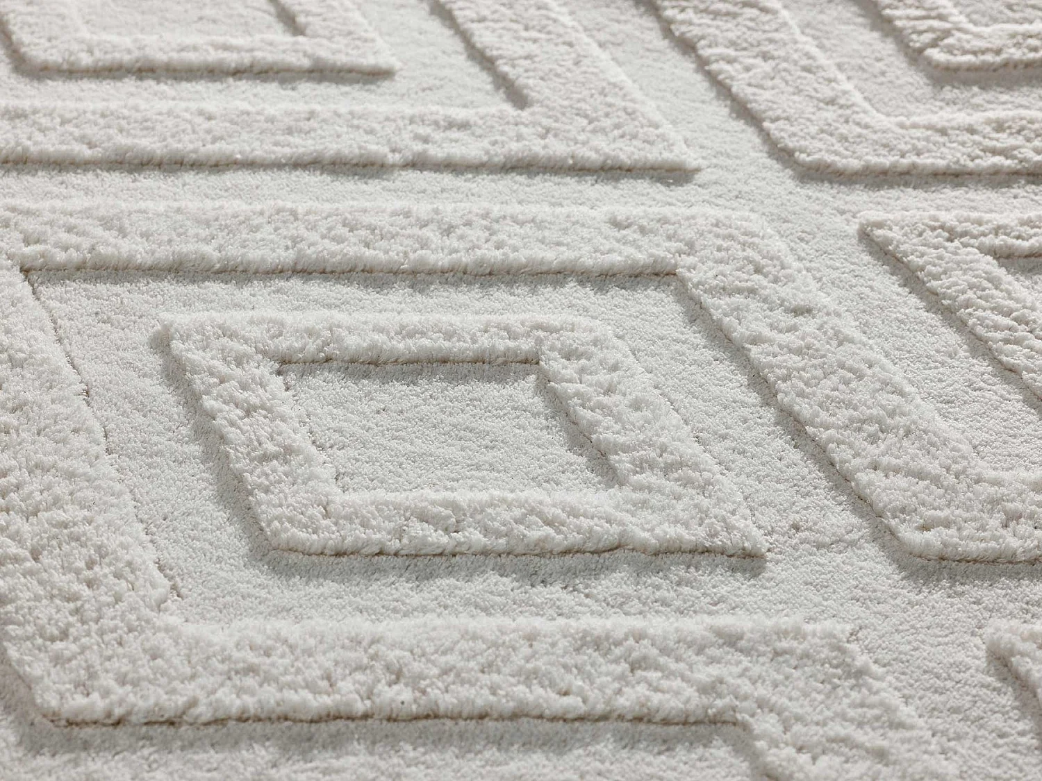 Tapis intérieur - géometrique avec relief - crème - 80 x 150 cm - ESTILO