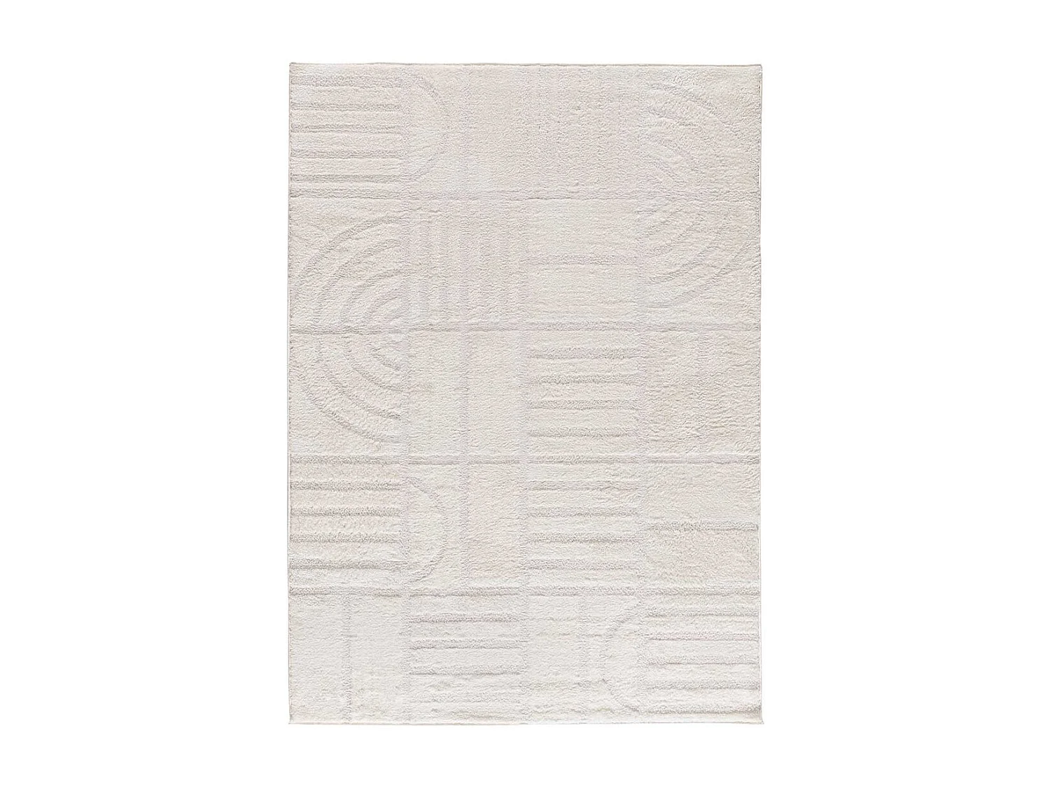 Alfombra interior  - geométrico - blanco - 140 x 200 cm - BLANCHE