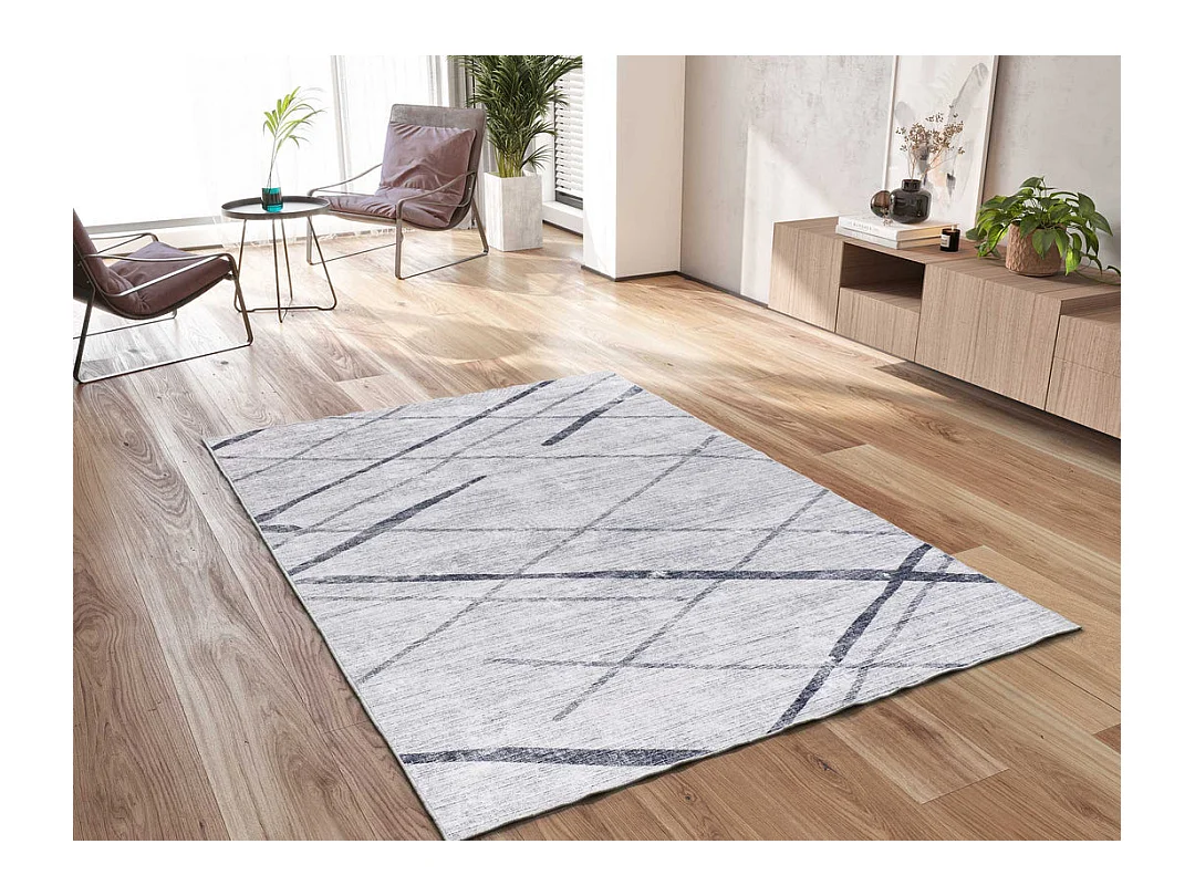 Tapis intérieur - ethnique - gris - 80 x 150 cm - CLASS