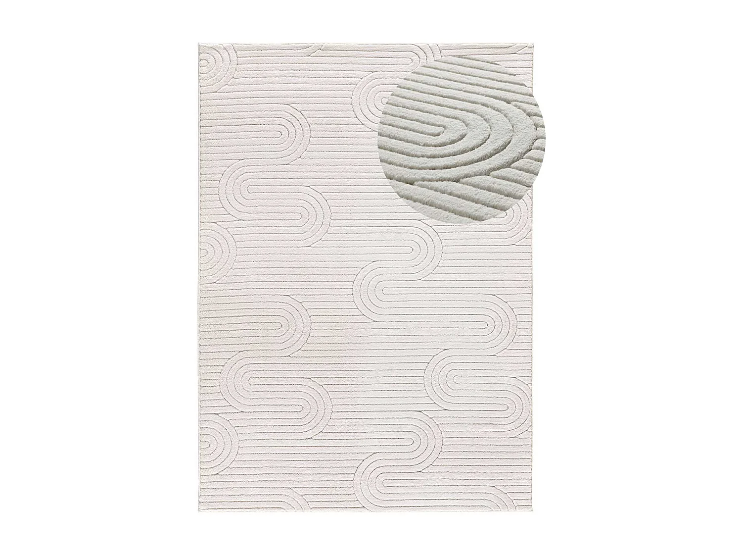 Laagpolig tapijt - geometrisch met reliëf - crème - 200x290 cm - ESTILO