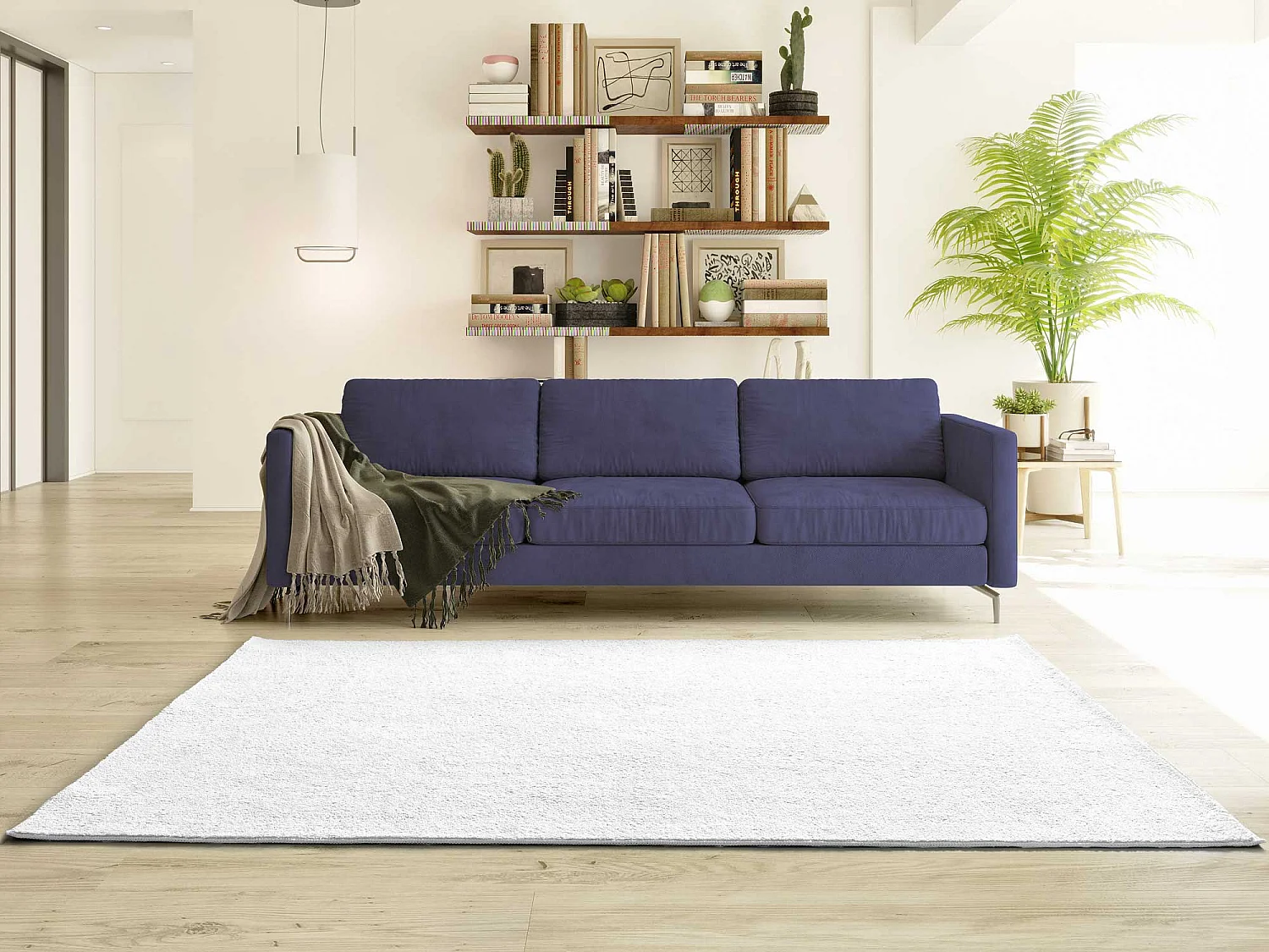 Laagpolig tapijt - glad - wit - 120x170 cm - CORALINE