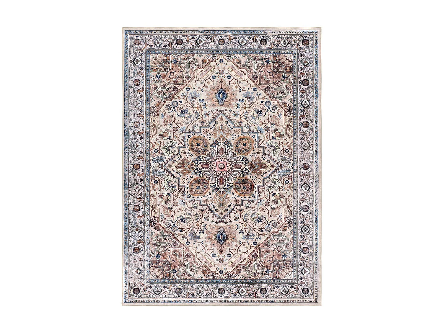 Laagpolig tapijt - vintage - veelkleurig - 140x200 cm - CLASS