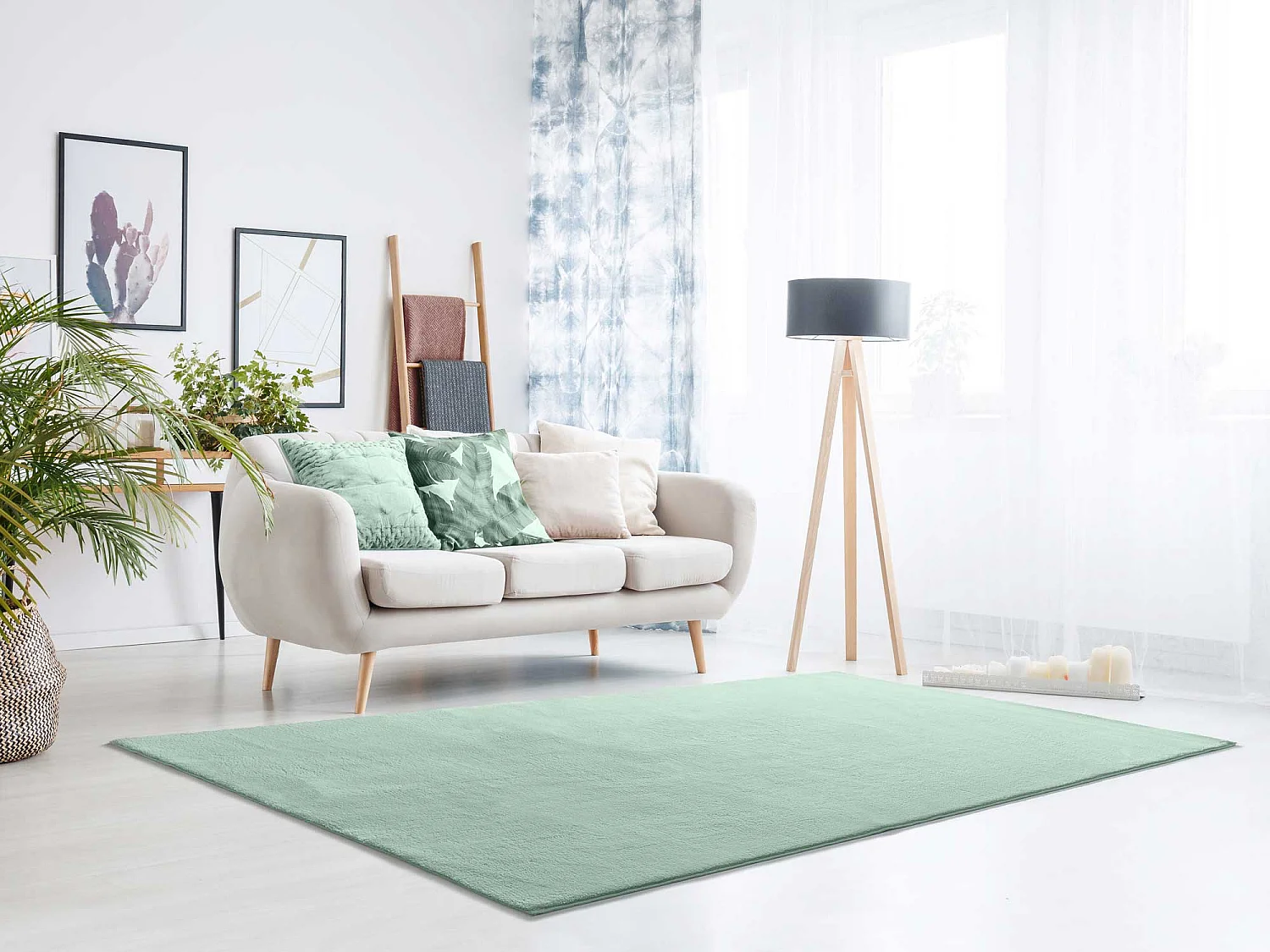 Tapis lavable antidérapant - uni - vert - 80 x 150 cm - LOFT